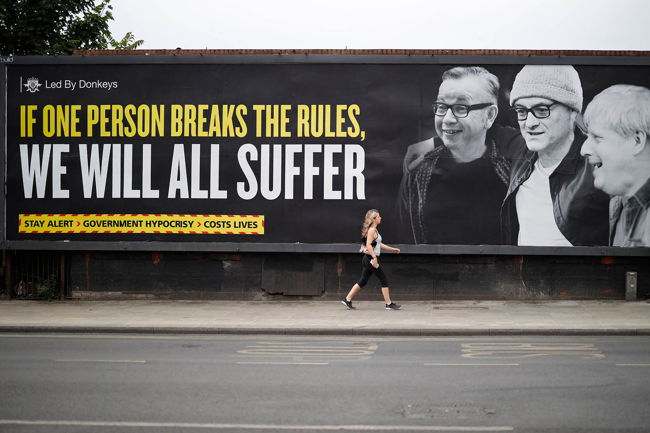 A billboard posted in London by campaign group Led By Donkeys in June 2020