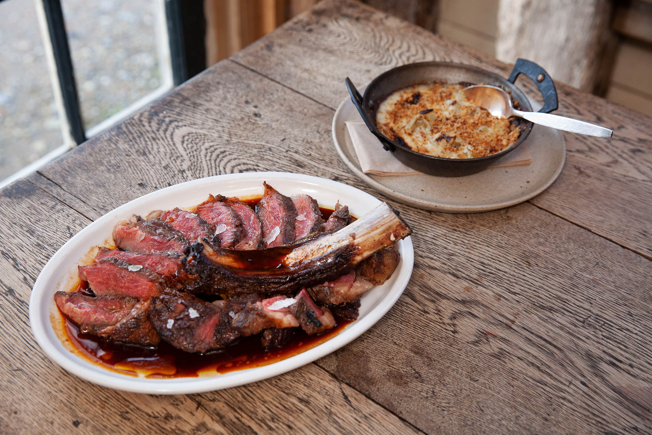 Horns of a dilemma: the writer is a vegetarian, but her husband is a keen carnivore and ordered aged ribeye on the bone