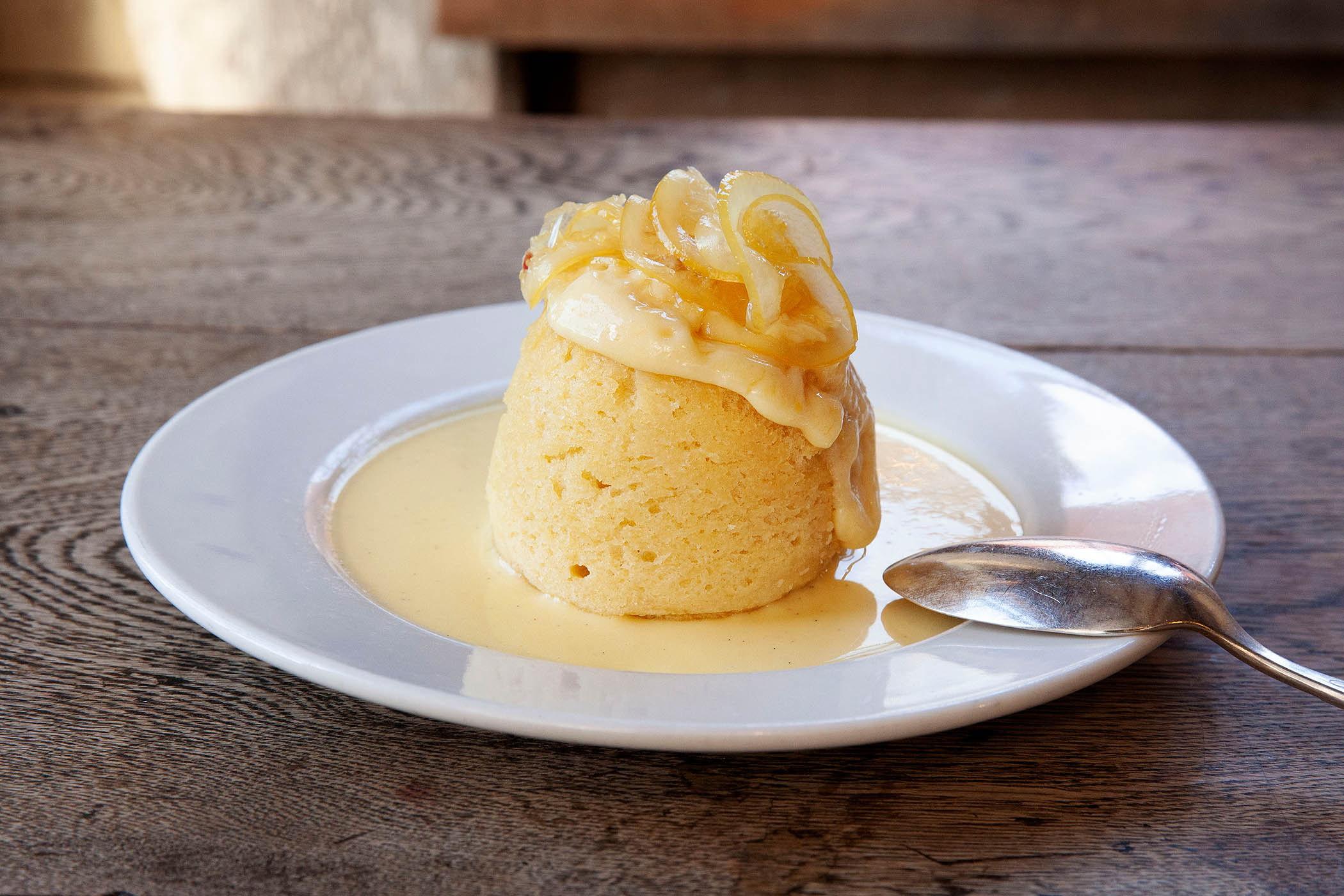 Steamed Sussex pond puddding, Todi lemon curd, vanilla custard