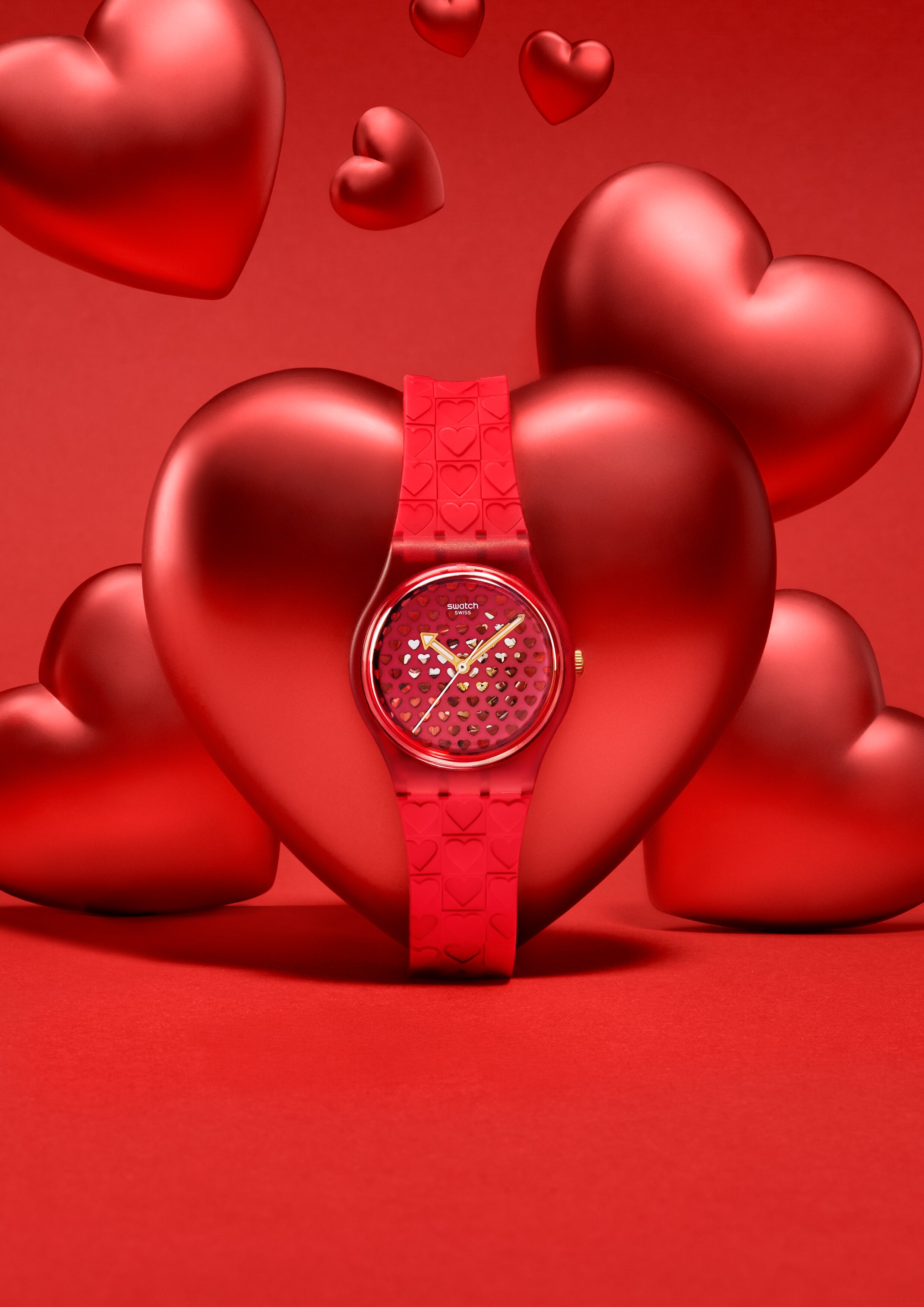 Time for loveJust in time for Valentine’s day, Swatch has launched two fun new watches for the romantics. Love in Scarlet, (above) and Love & Blah, which comes with a pair of 3D paper glasses, look through the blue lens and “BLAH” snaps into focus, switch to the red and “LOVE” pops out. Take the glasses off, and the words blend back together again. £77, Swatch