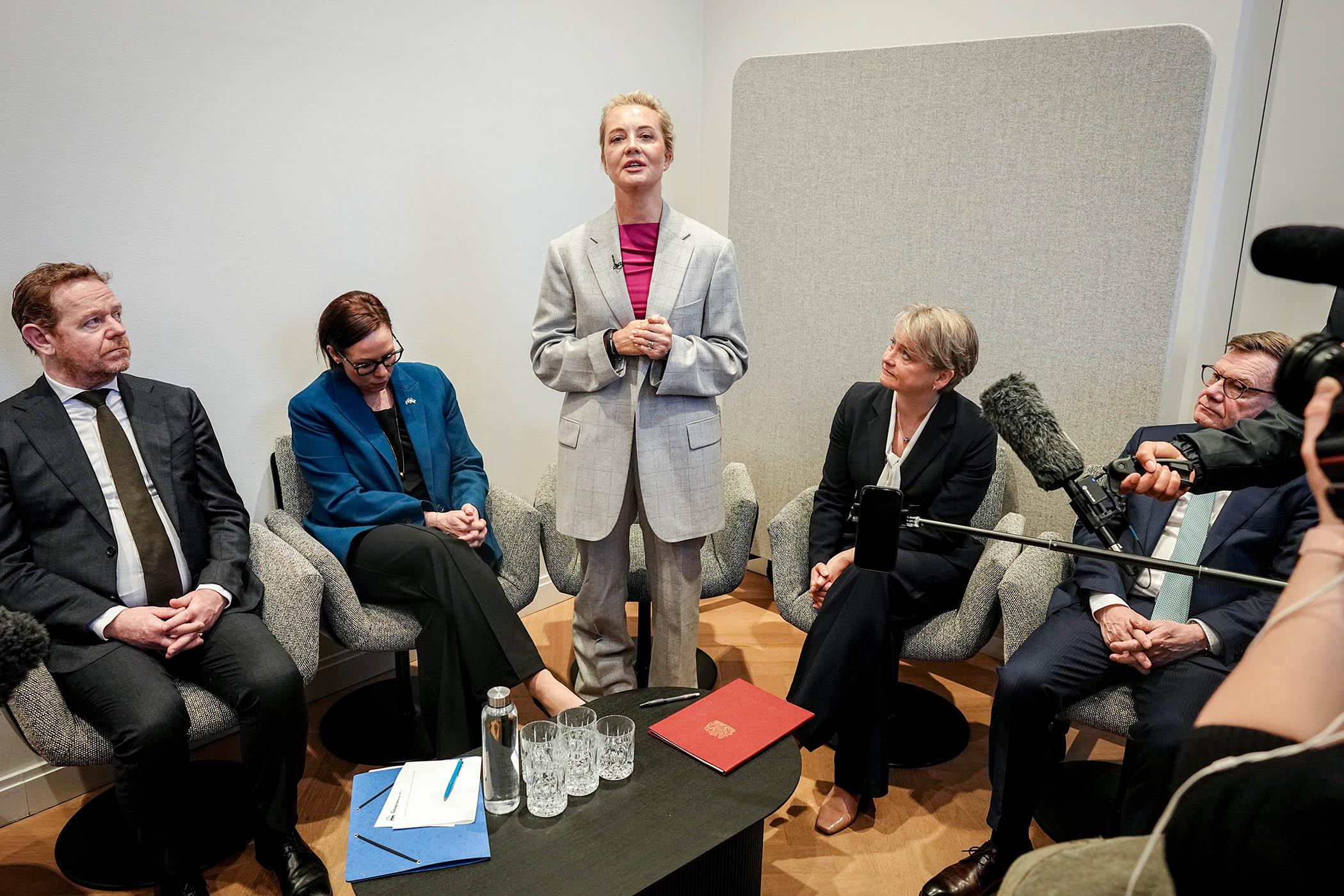 Yulia Navalnaya gives a press statement at the Munich Security Conference on the circumstances of her husband's death