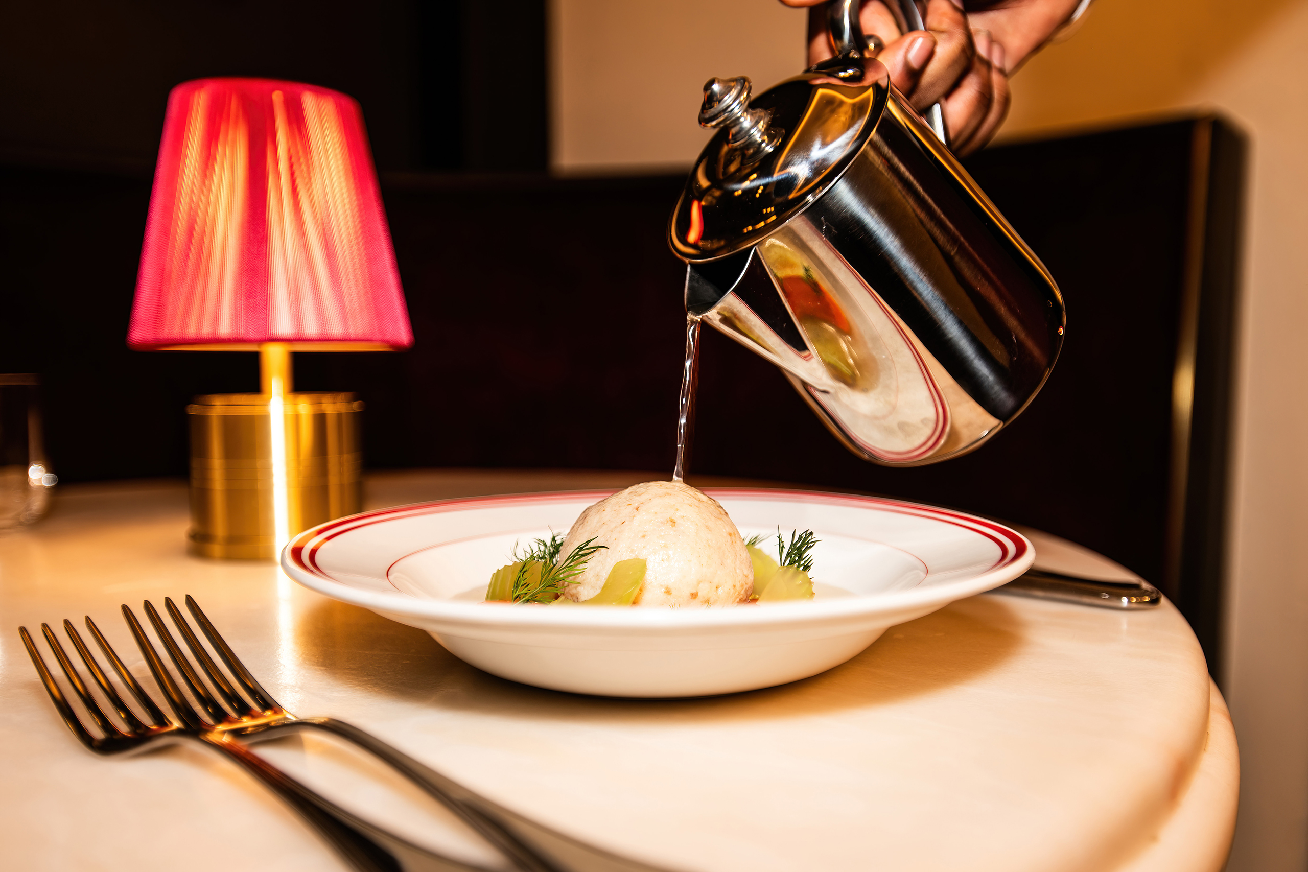 ‘I think it might have aspired to be French onion soup’: matzoh ball soup at Ronnie’s