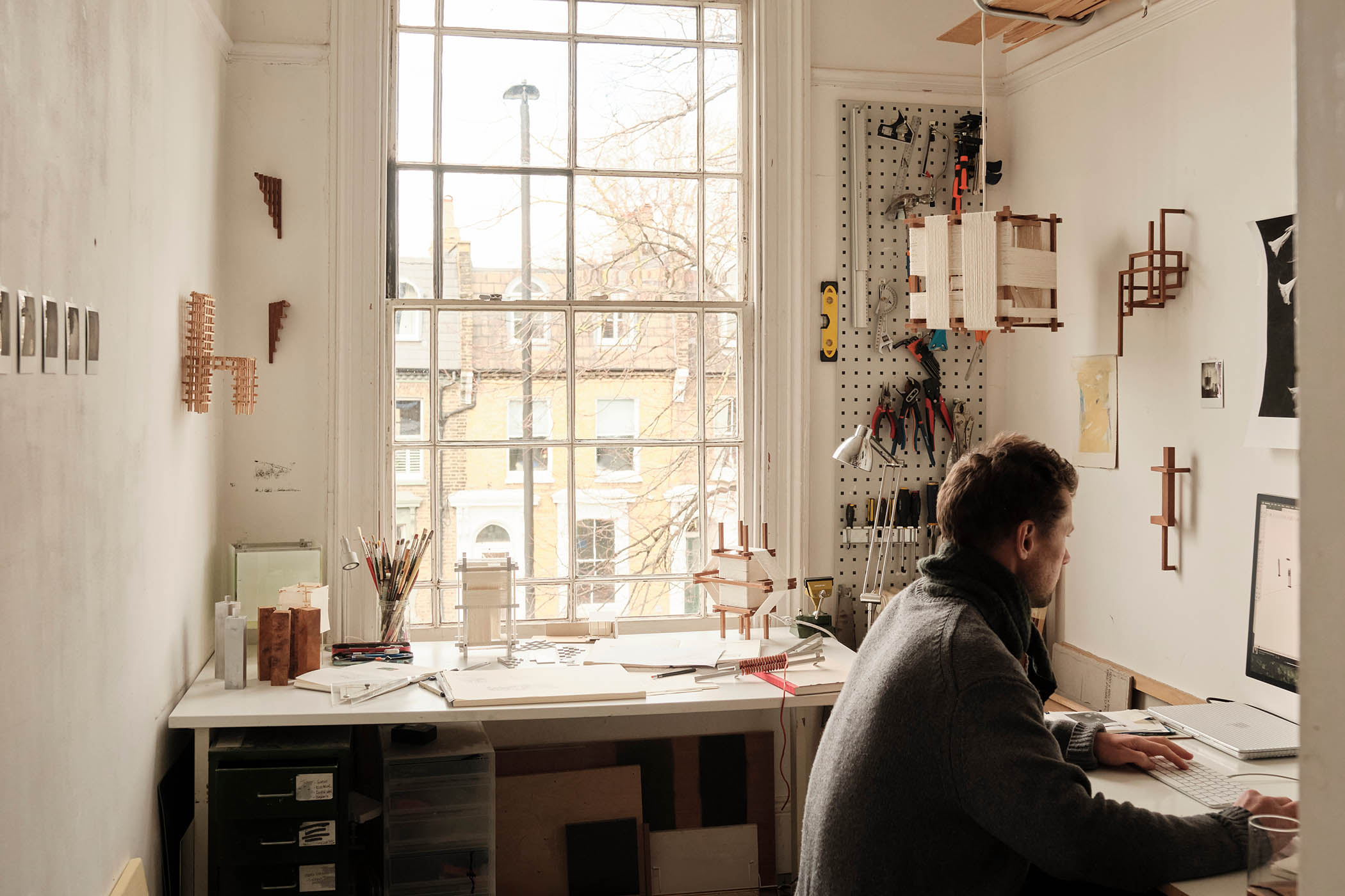 ‘Everything is a bit wonky’: the couple’s shared studio