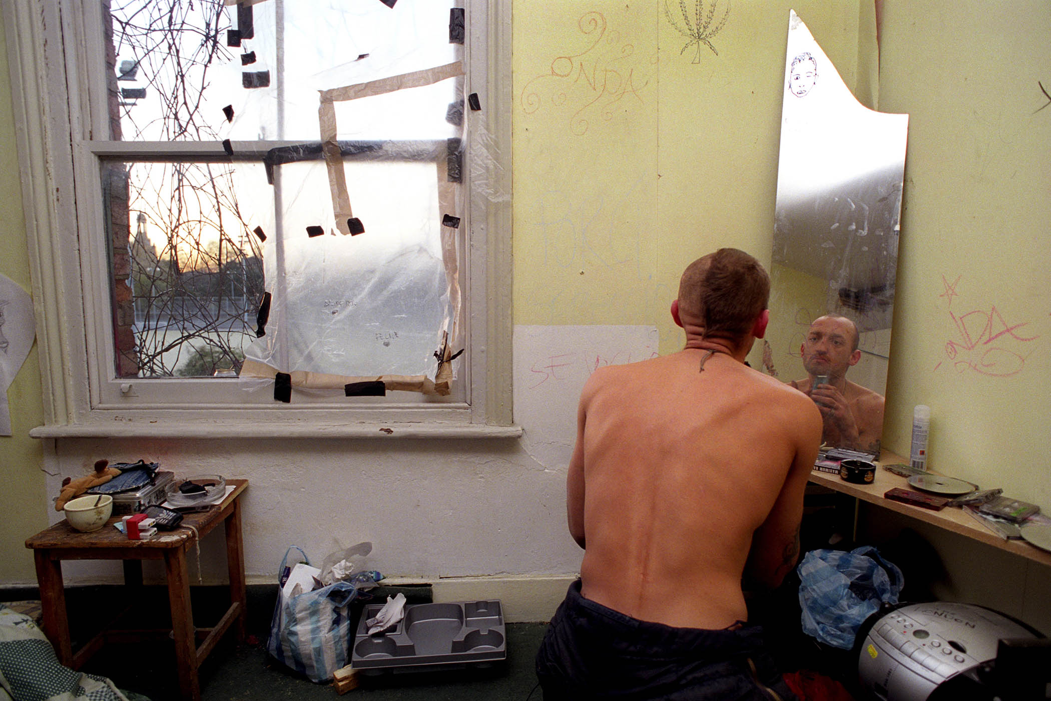 Inside one of the 22 houses