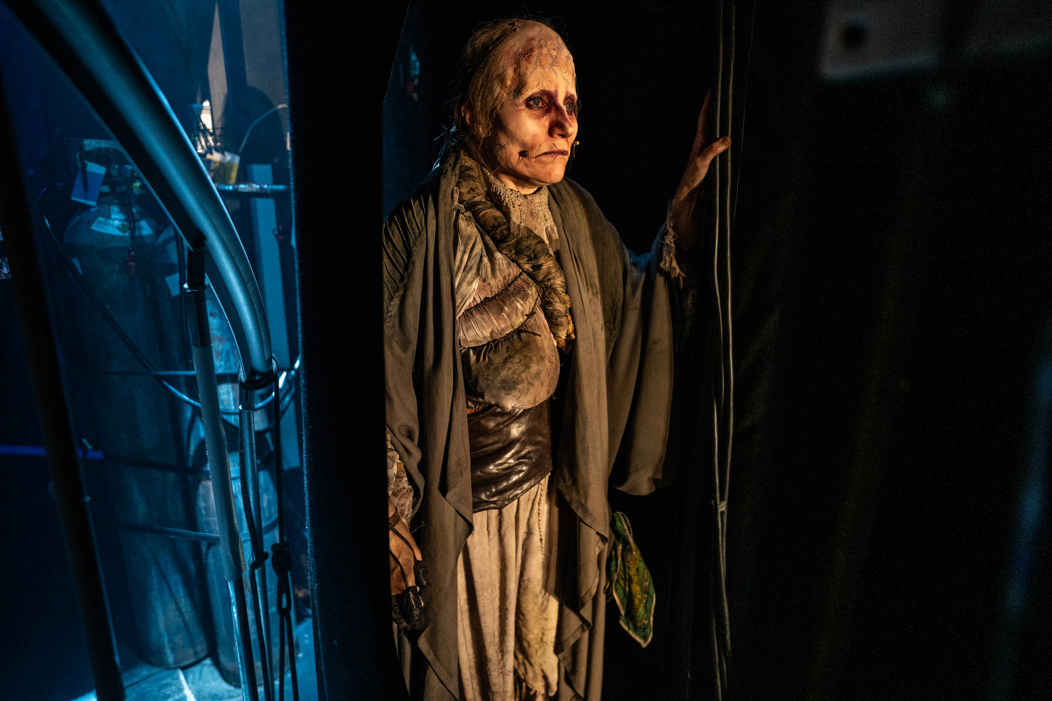 Kate Fleetwood offstage as the Witch