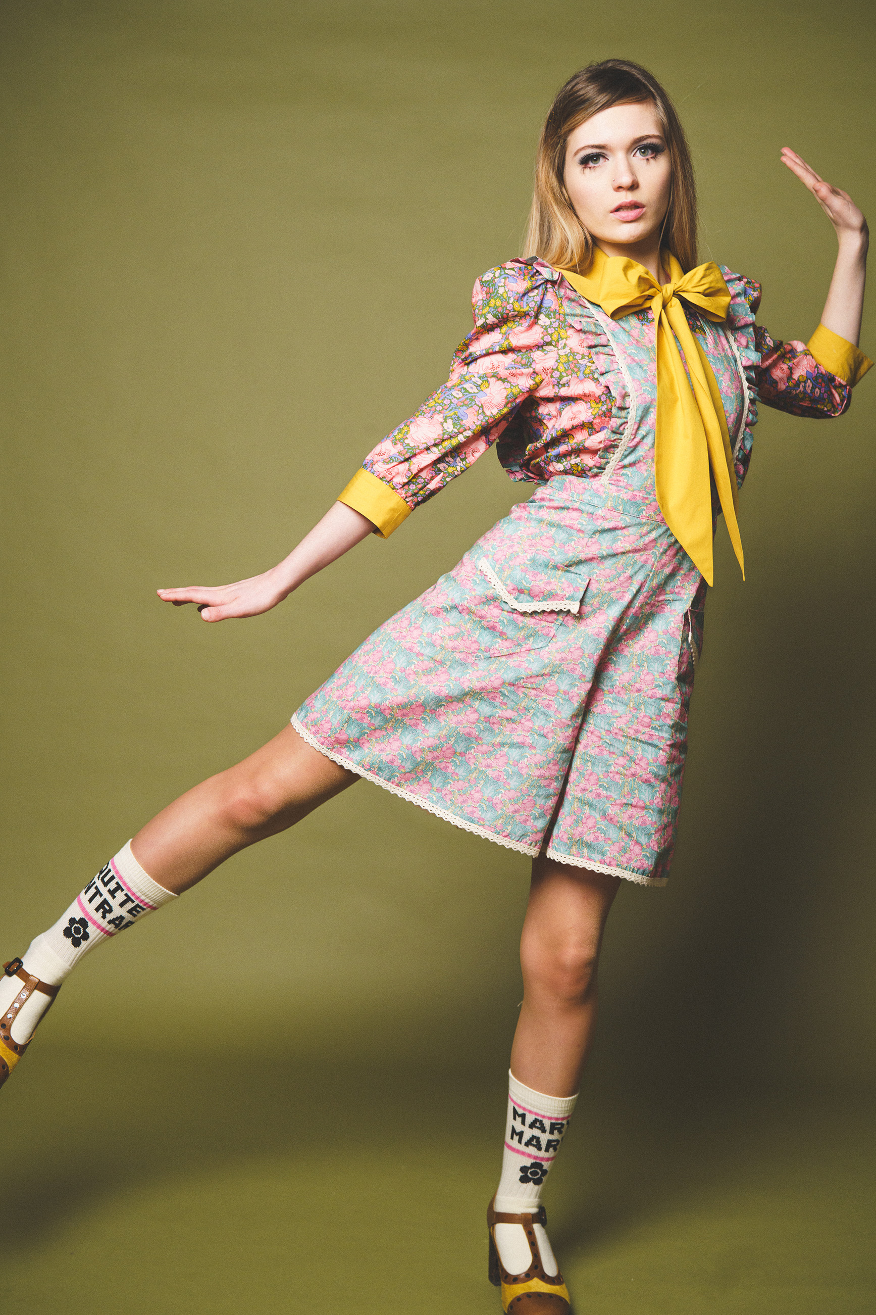 Flower power: The O Pioneers x Mary Quant collaboration draws directly from Quant’s design archives, taking silhouettes that defined London’s Swinging Sixties and reworking them in Liberty prints, including the signature Clementina and Clementina Daisy. Daisy hair bows, shoe clips, reversible headscarves and statement socks add a whimsical finishing touch. £25-£520, Opioneers
