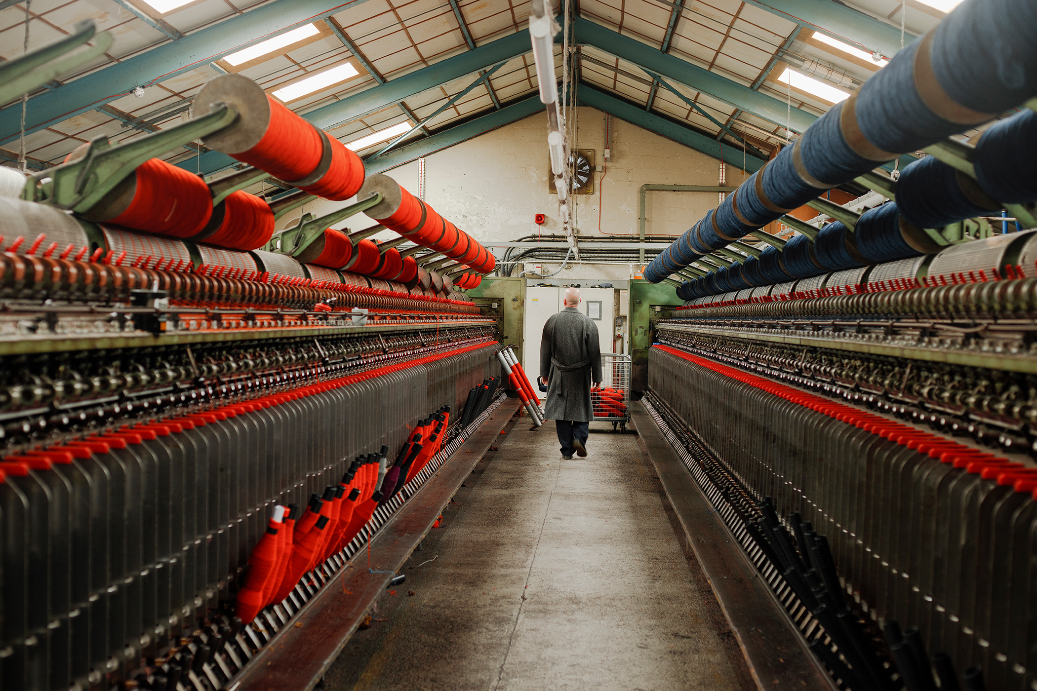 Douglas Stuart in the Harris Tweed mill in Stornoway