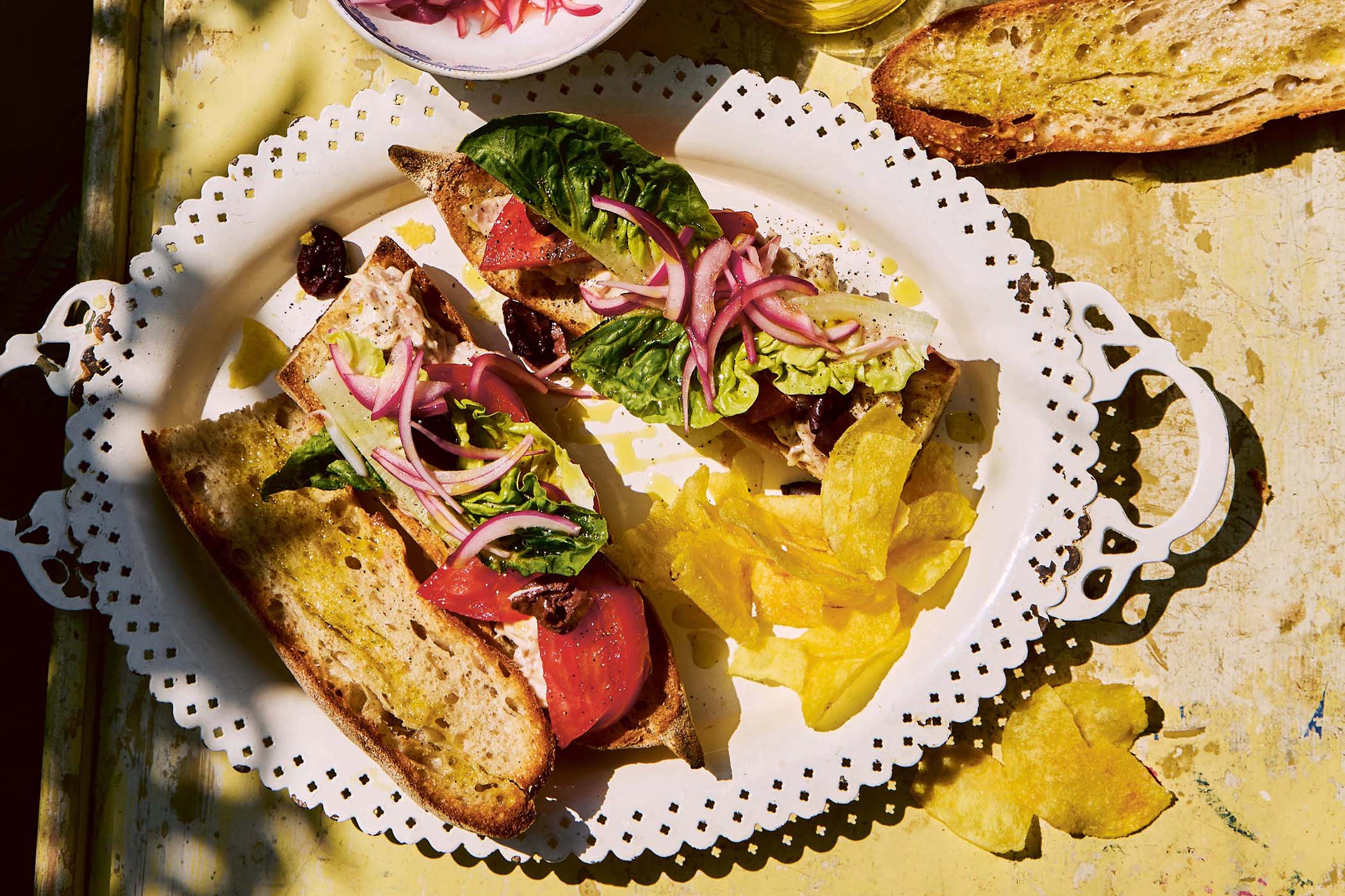 Georgina Hayden’s tuna niçoise baguette, and one-pan ’nduja and three-cheese lasagne
