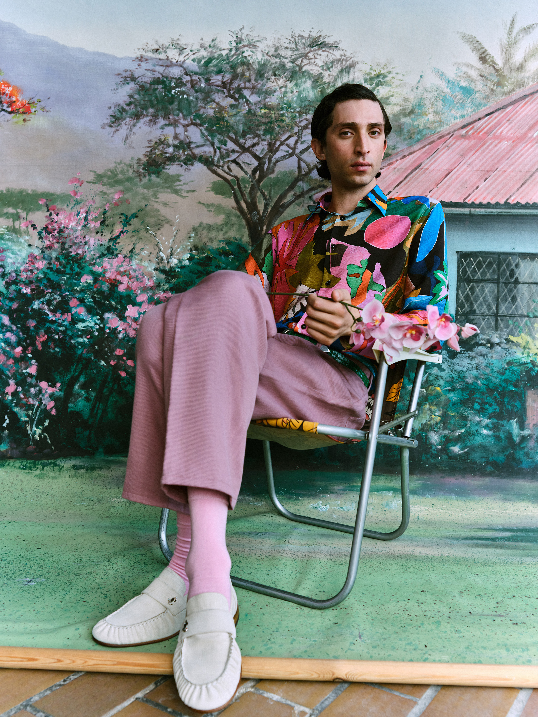 Shirt, Trousers both Paul Smith; loafers by Jimmy Choo