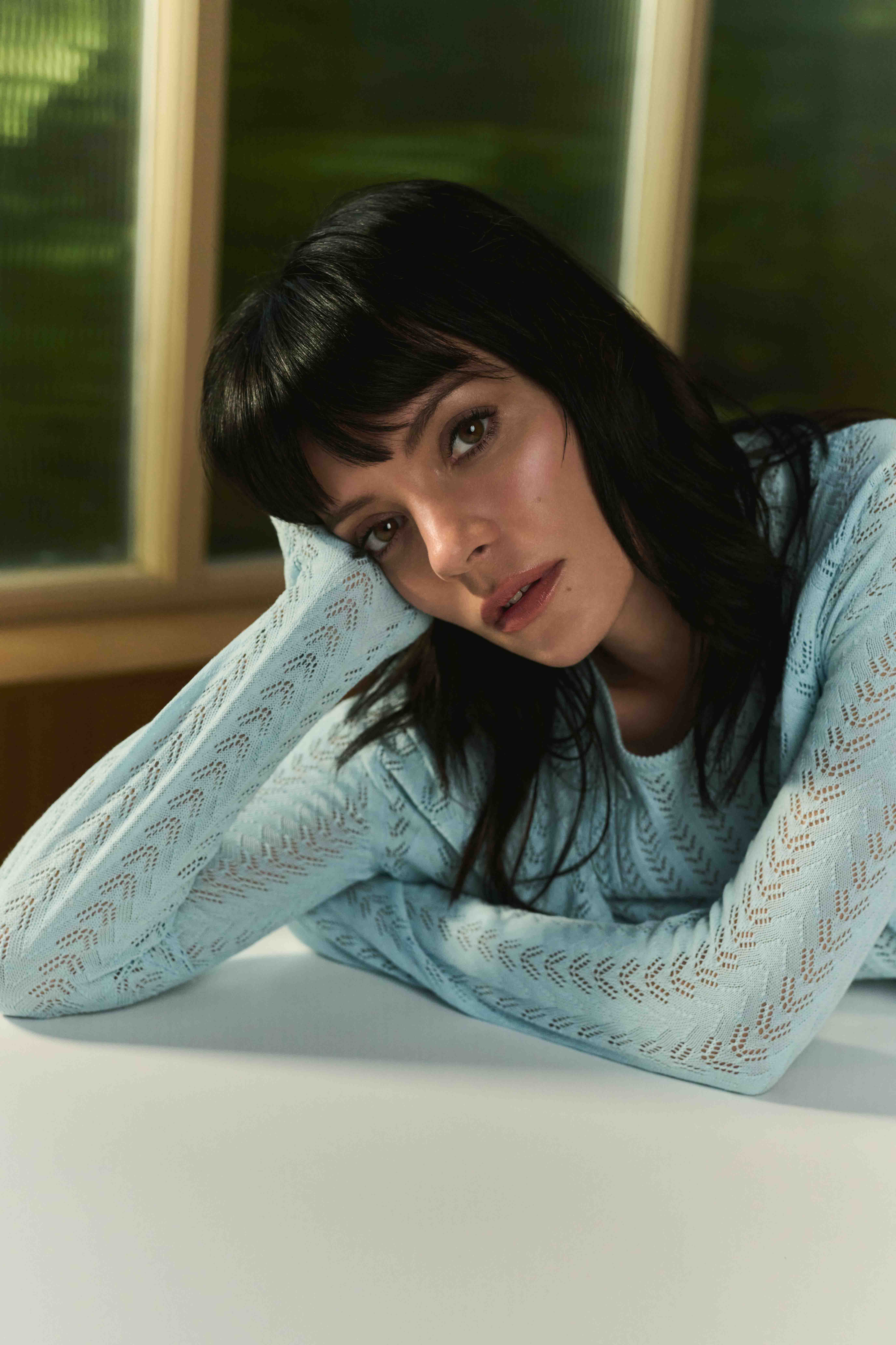 Pointelle crochet cardigan and knit tank top, both by Dior