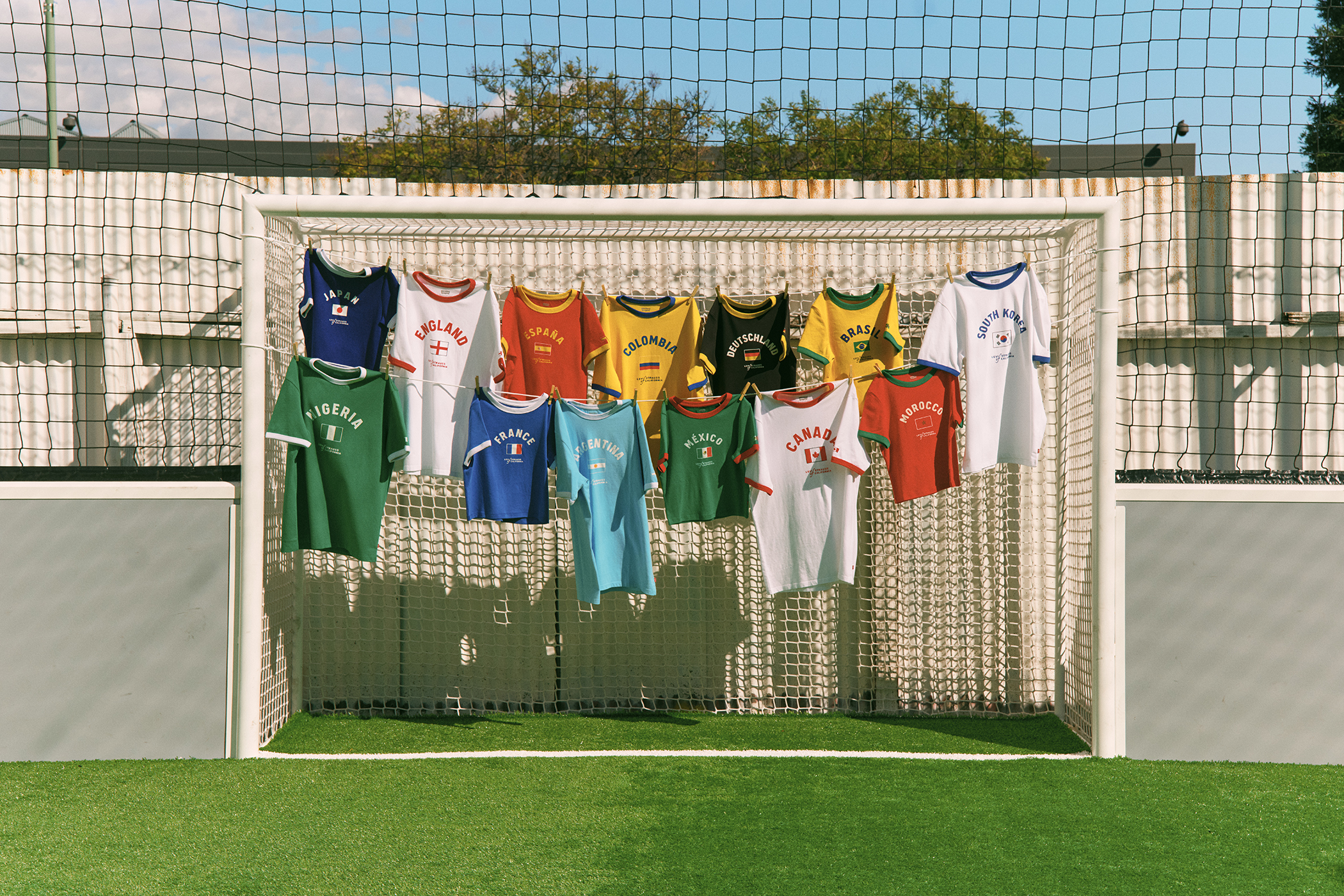 Team colours: Give your World Cup wardrobe a serotonin lift with Levi’s Country Ringer T-shirts. The brand celebrates the upcoming football festivities with a series of country-themed, retro ringer tees, giving fans a stylish way to rep their national colours without stepping onto the pitch. £35, Levi’s