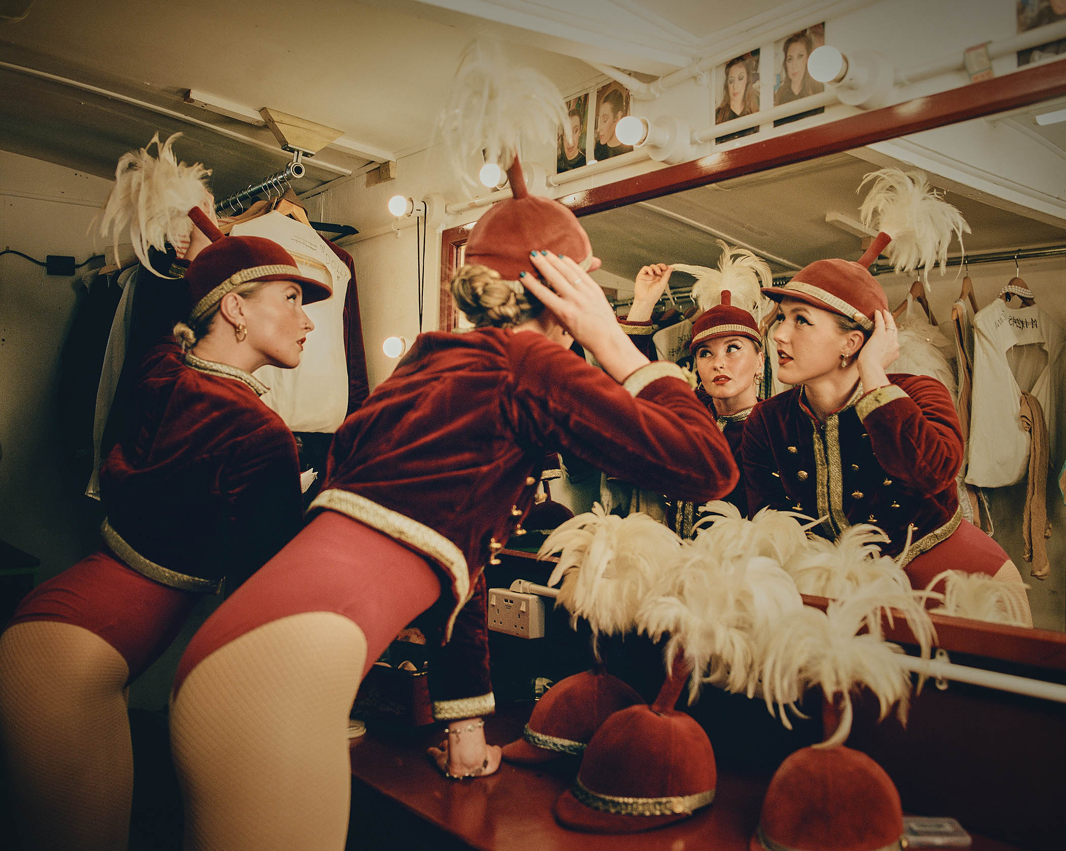 Usherettes check their look