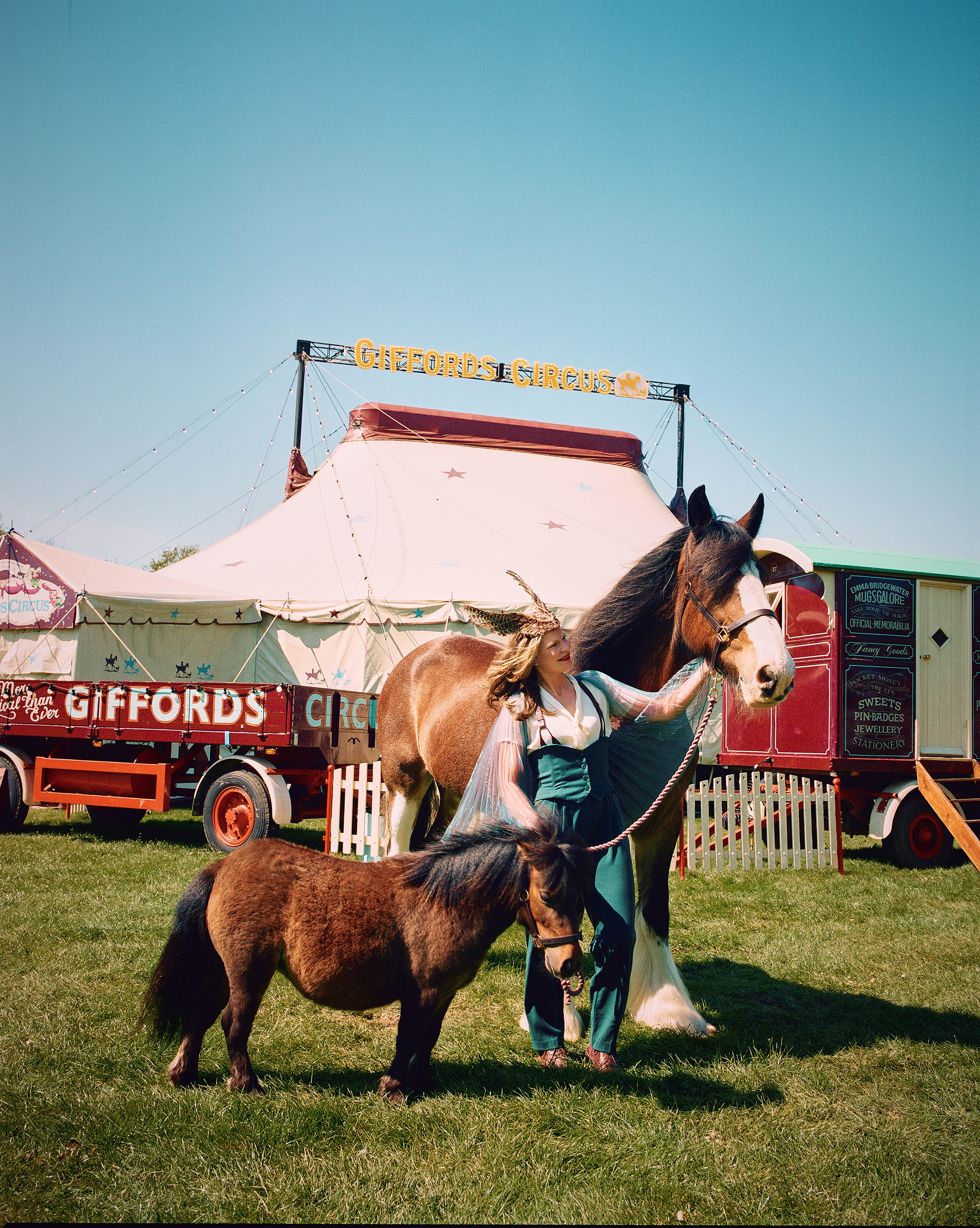 Alice Gifford with mismatched horses
