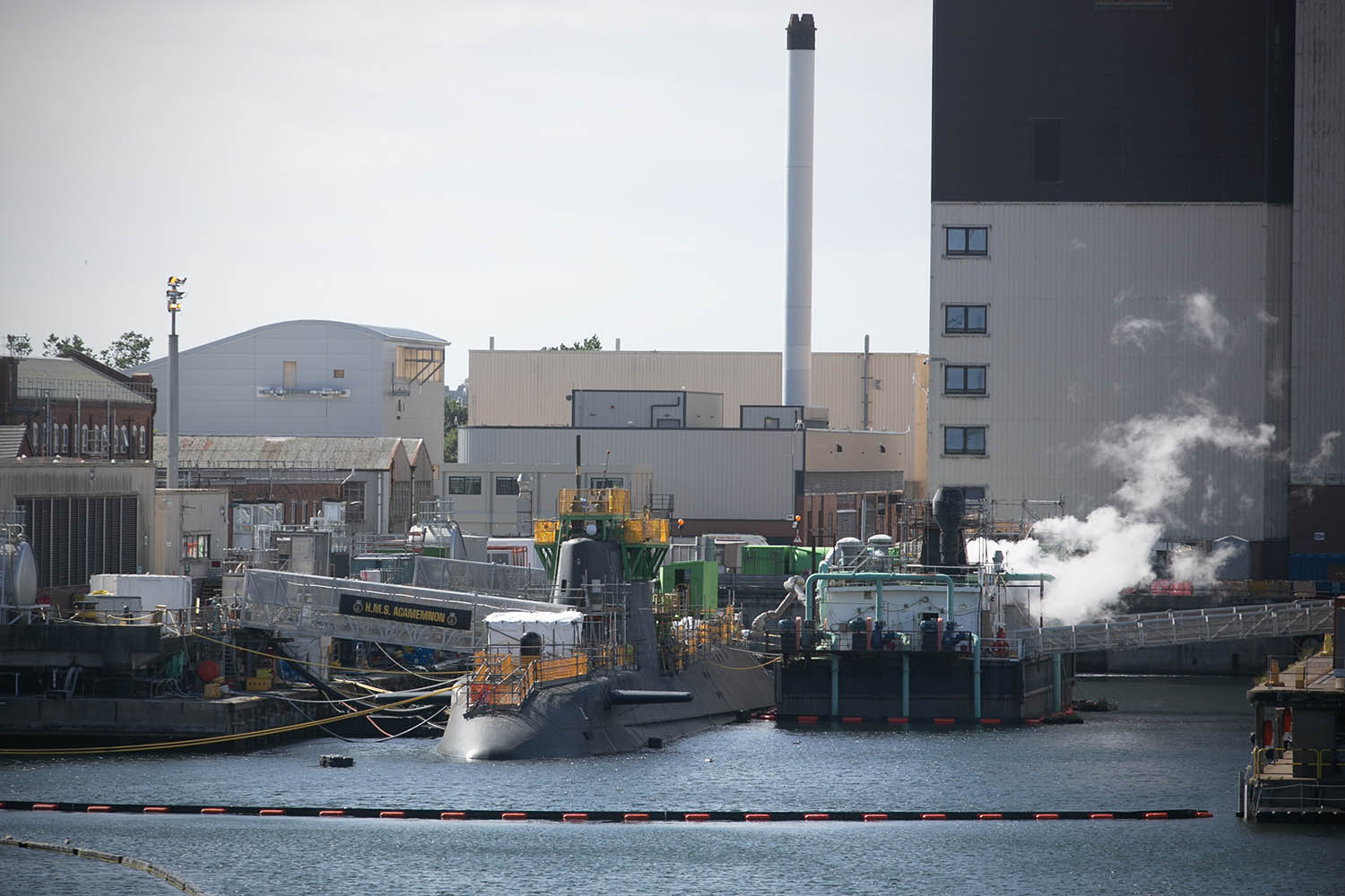A HMS Agamemnon Astute class nuclear attack submarine docked in Barrow-in-Furness