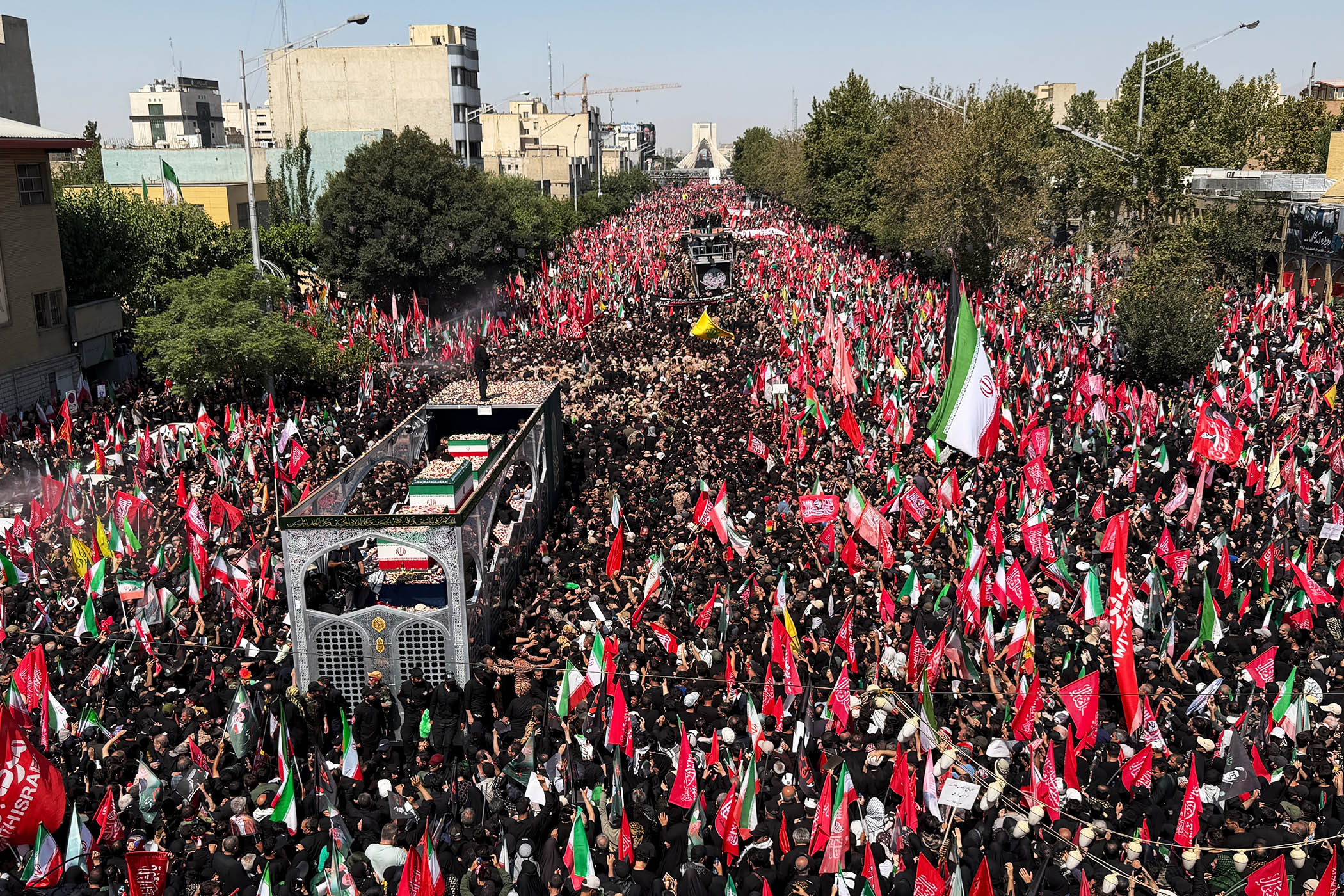 The funeral of Iran’s slain supreme leader sends a message of defiance