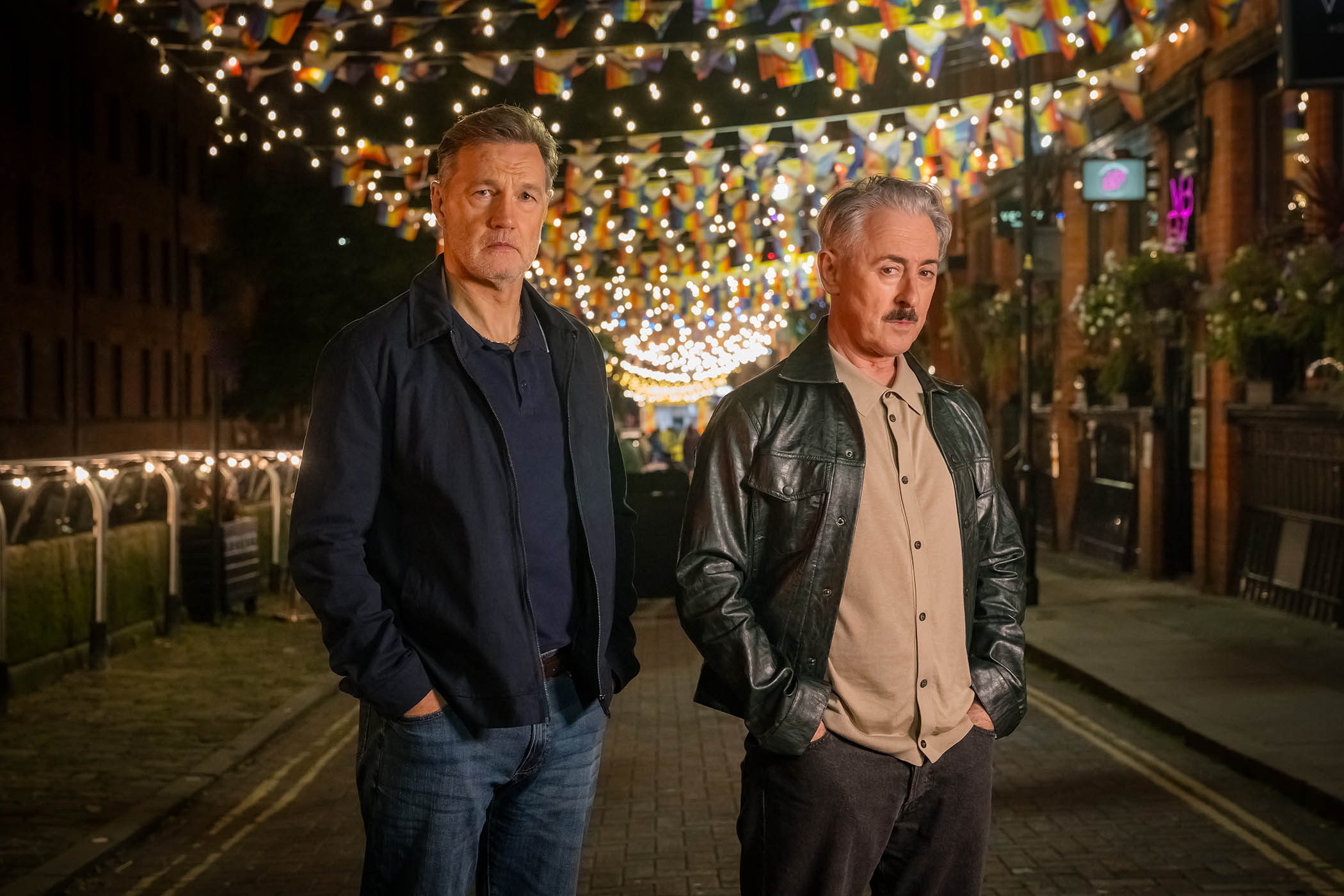 Tip Toe stars David Morrissey, left, and Alan Cumming as neighbours in Manchester