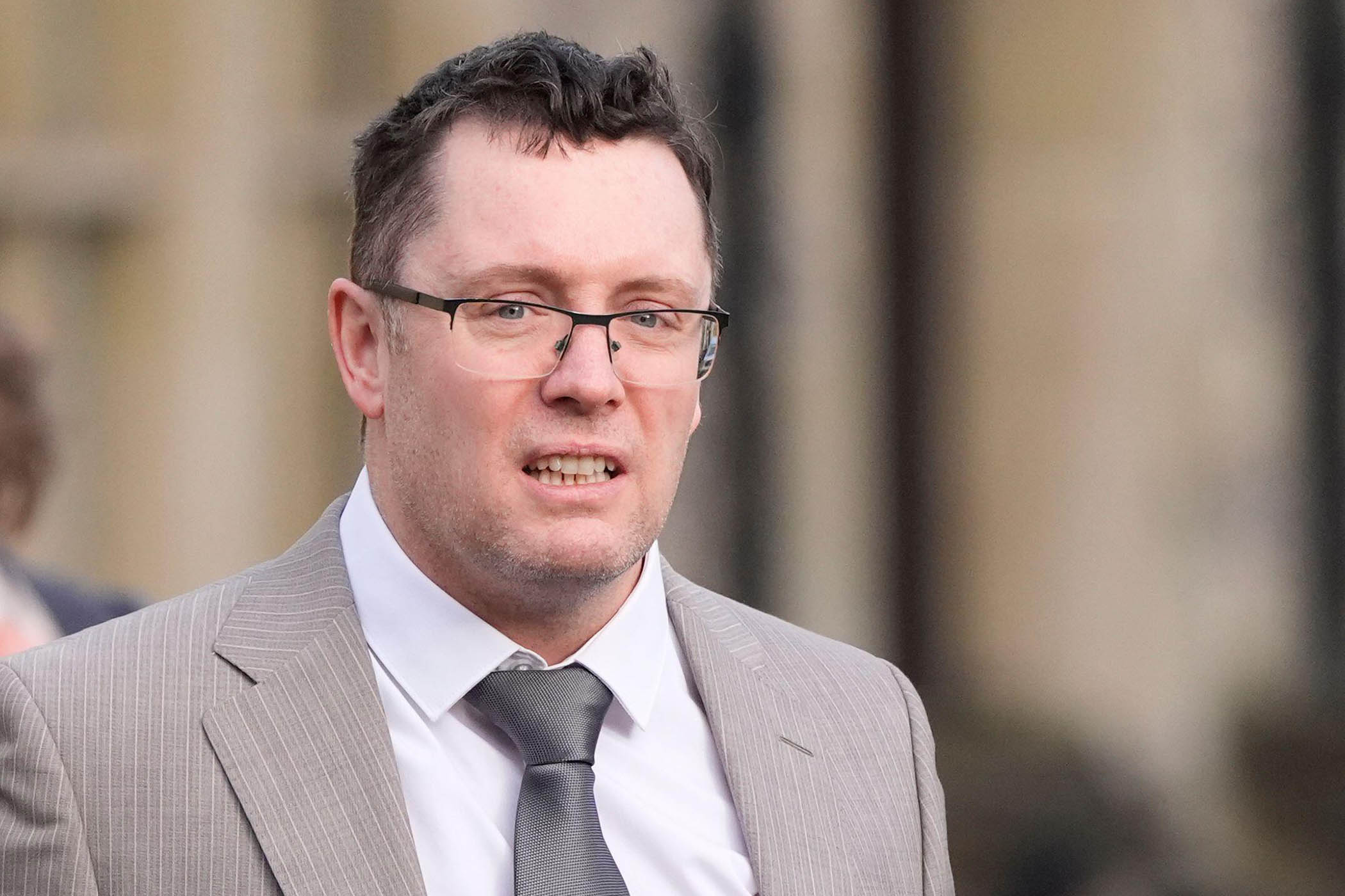 Christopher Trybus arriving at Winchester crown court