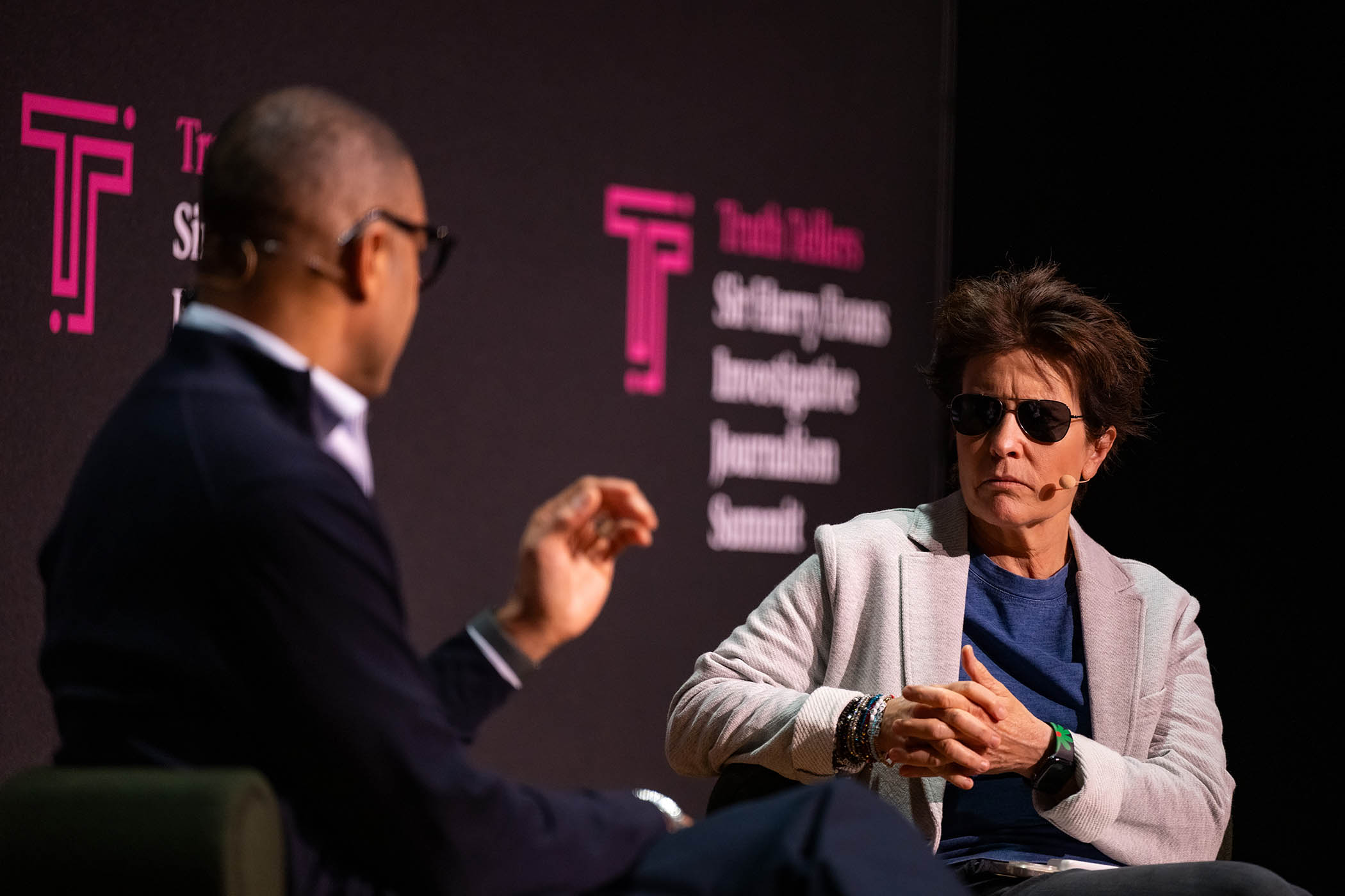 Kara Swisher interviewing Don Lemon, an American journalist charged with federal civil rights crimes after covering an anti-ICE church protest