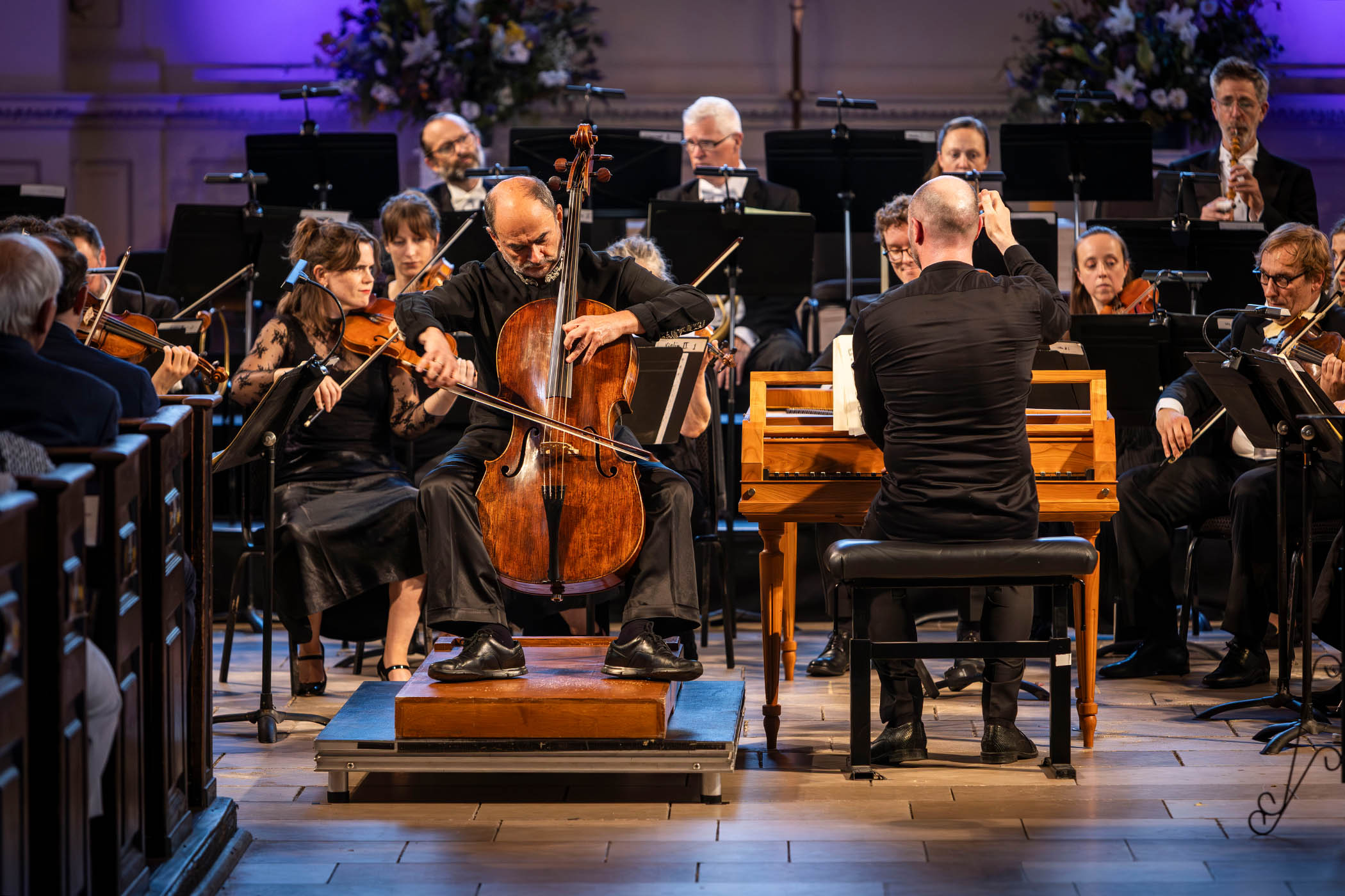 English Baroque Soloists Peter Whelan conductor and cellist Christophe Coin perform at St Martin-in-the Fields