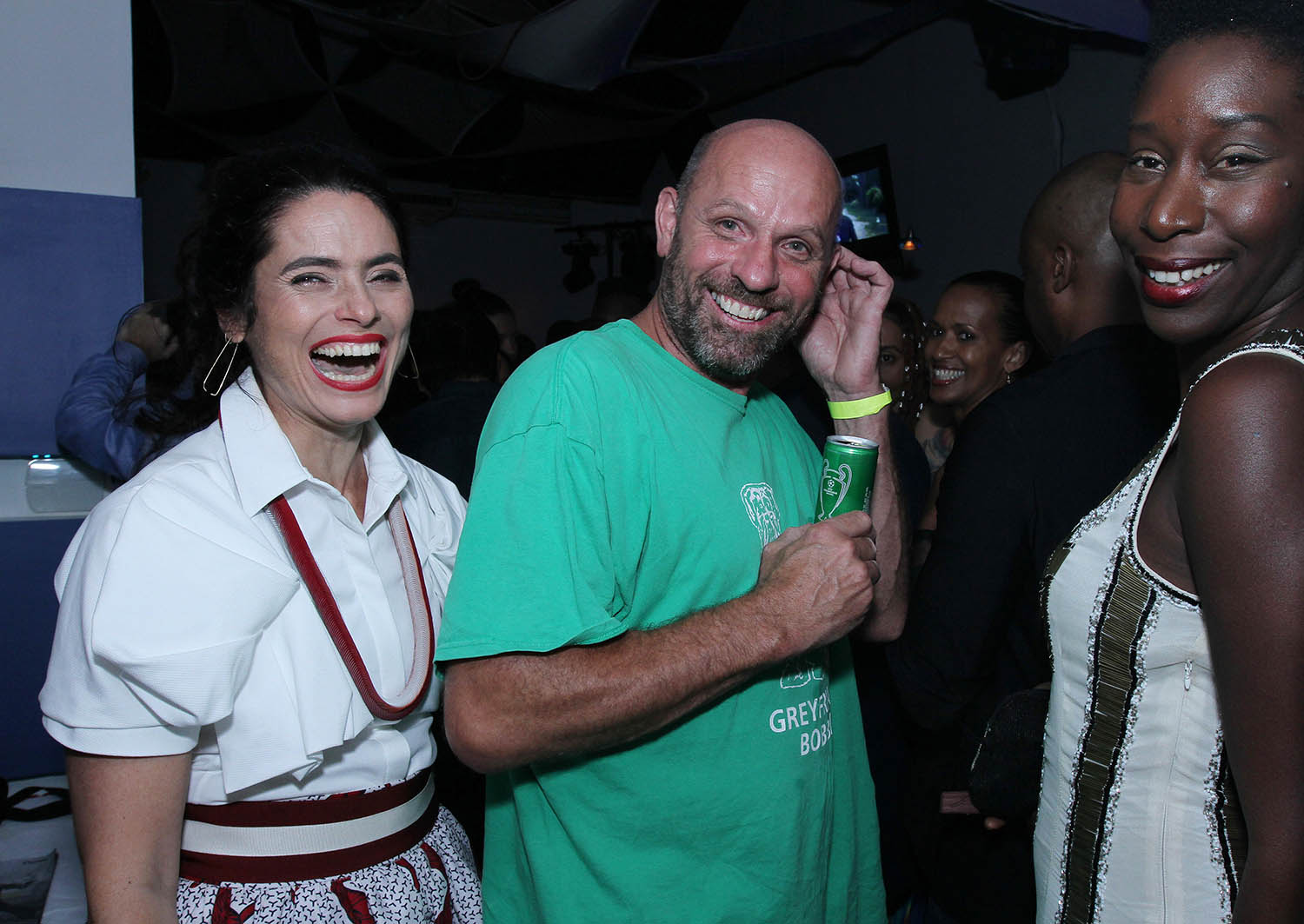 Peter Doig with Charlotte Elias and Attillah Springer at the Trinidad &amp; Tobago film Festival, 2015