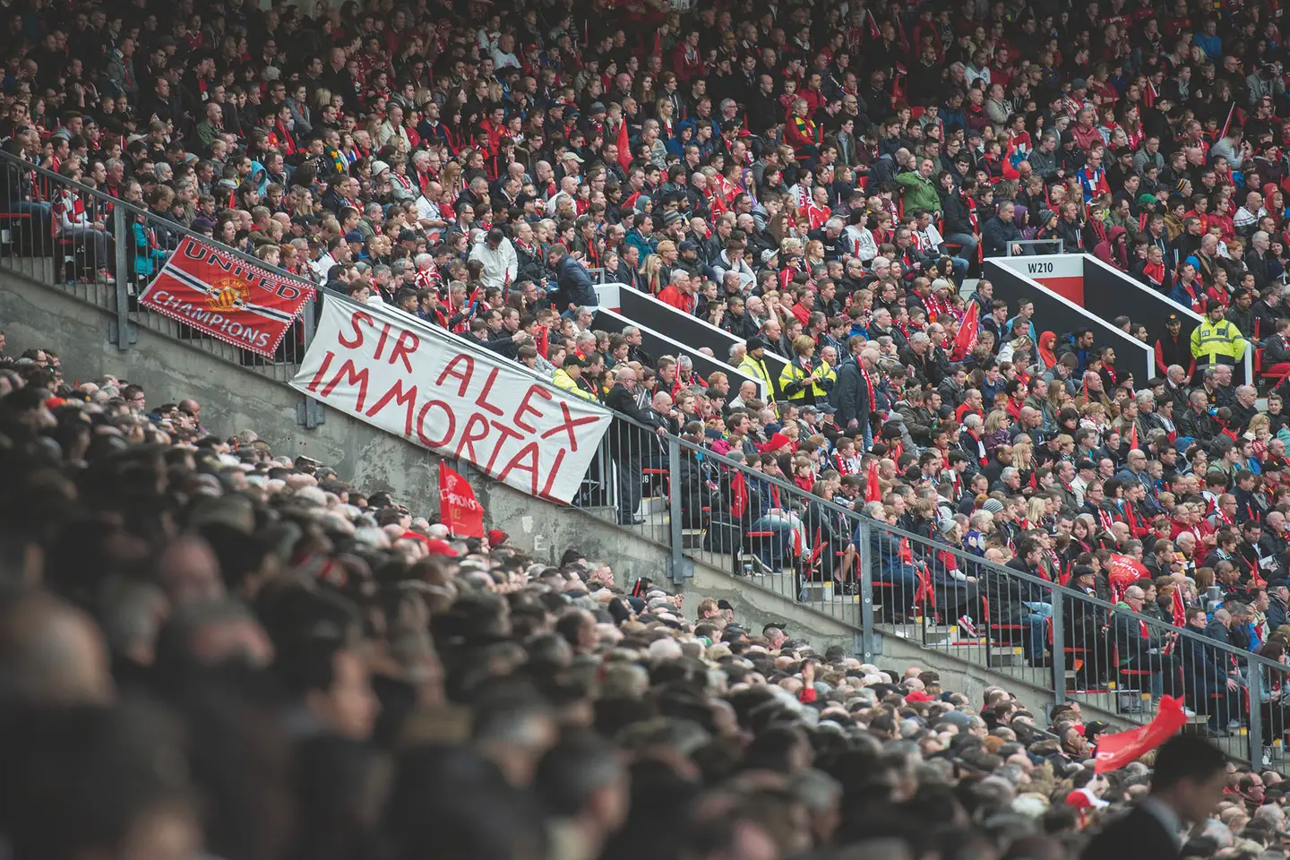 A fan banner at Old Trafford in 2013