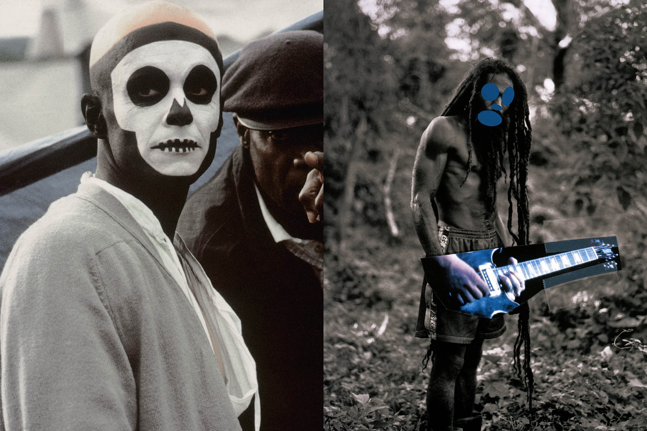 ‘The high point of Venice’: right, Arthur Jafa’s Mickey Mouse was a Scorpio, 2017, and far right, Richard Prince’s man holding a guitar at the Fondazione Prada