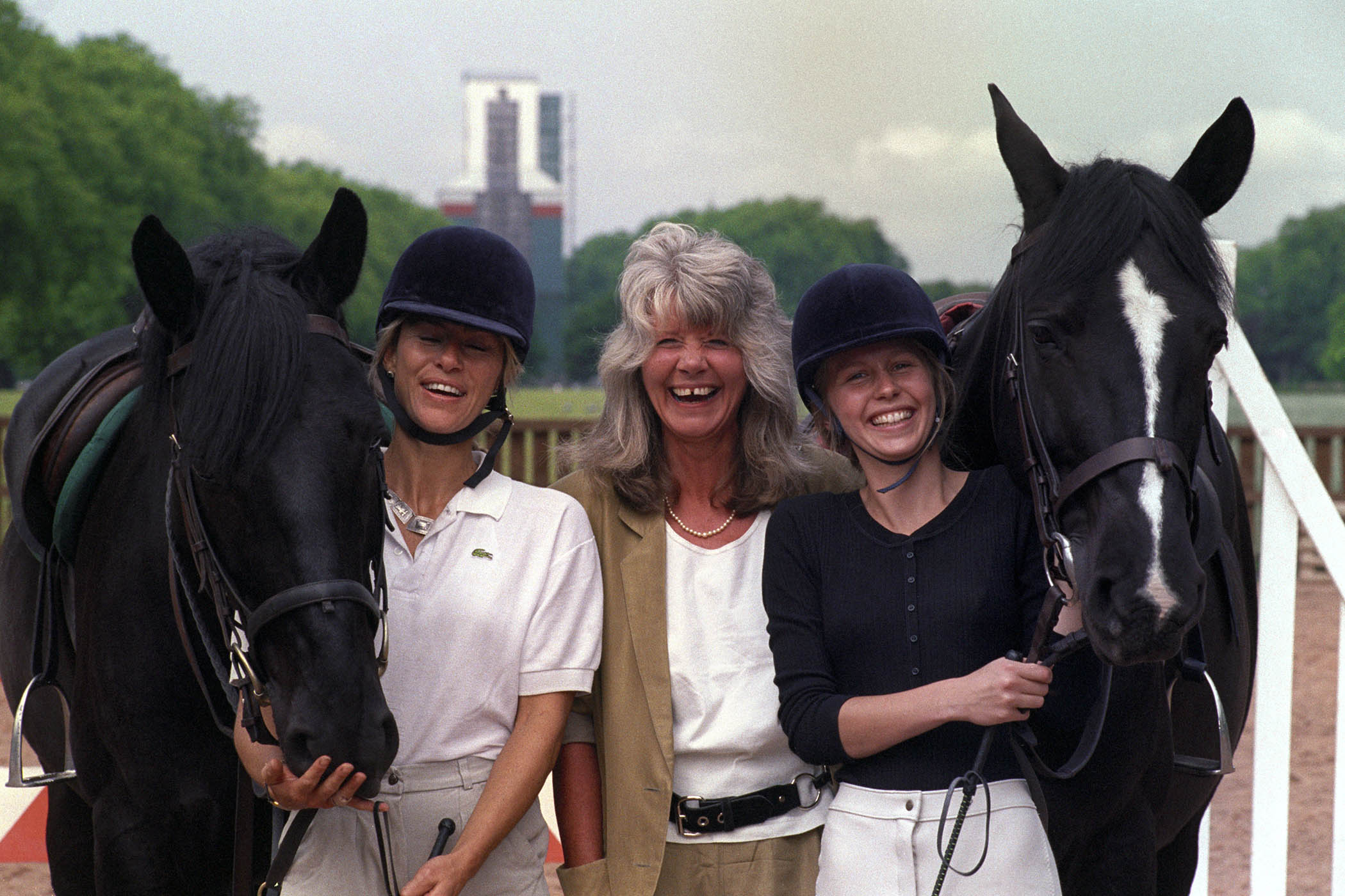Jilly on the set of the New Anglia TV adaptation of Riders.