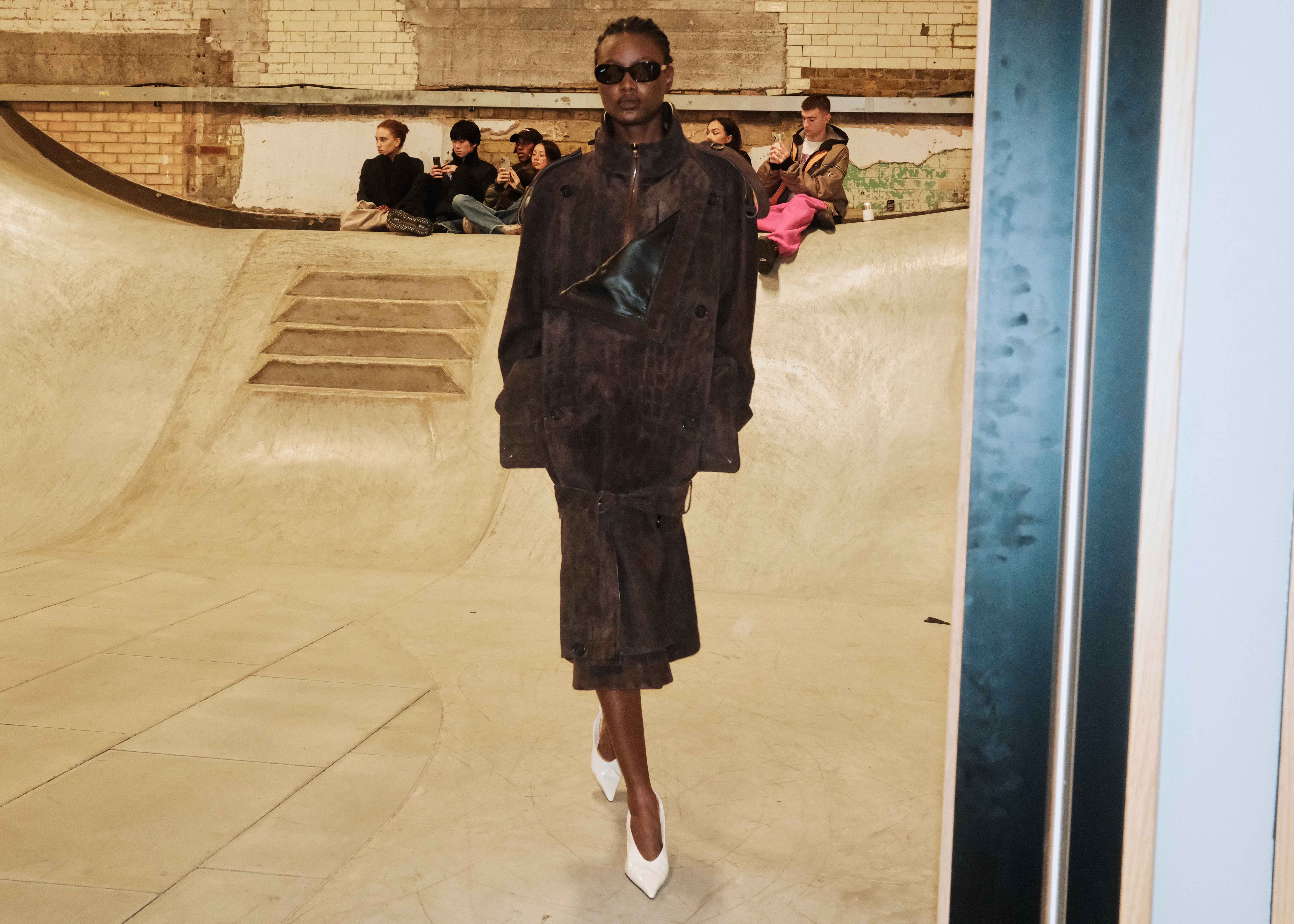 Fashion East runway show AW26 featuring work by Goyagoma. Photograph by Carlie Scott
