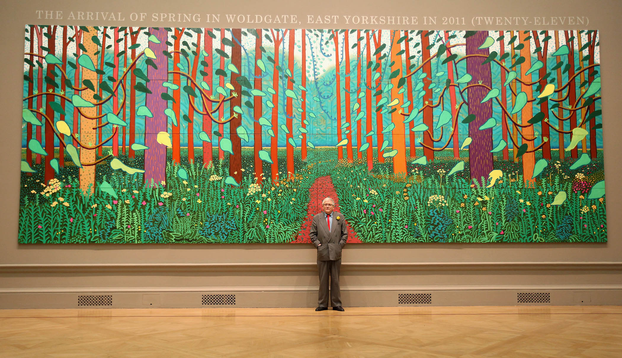 David Hockney in 2012 at the opening of David Hockney RA: A Bigger Picture in the Royal Academy of Arts