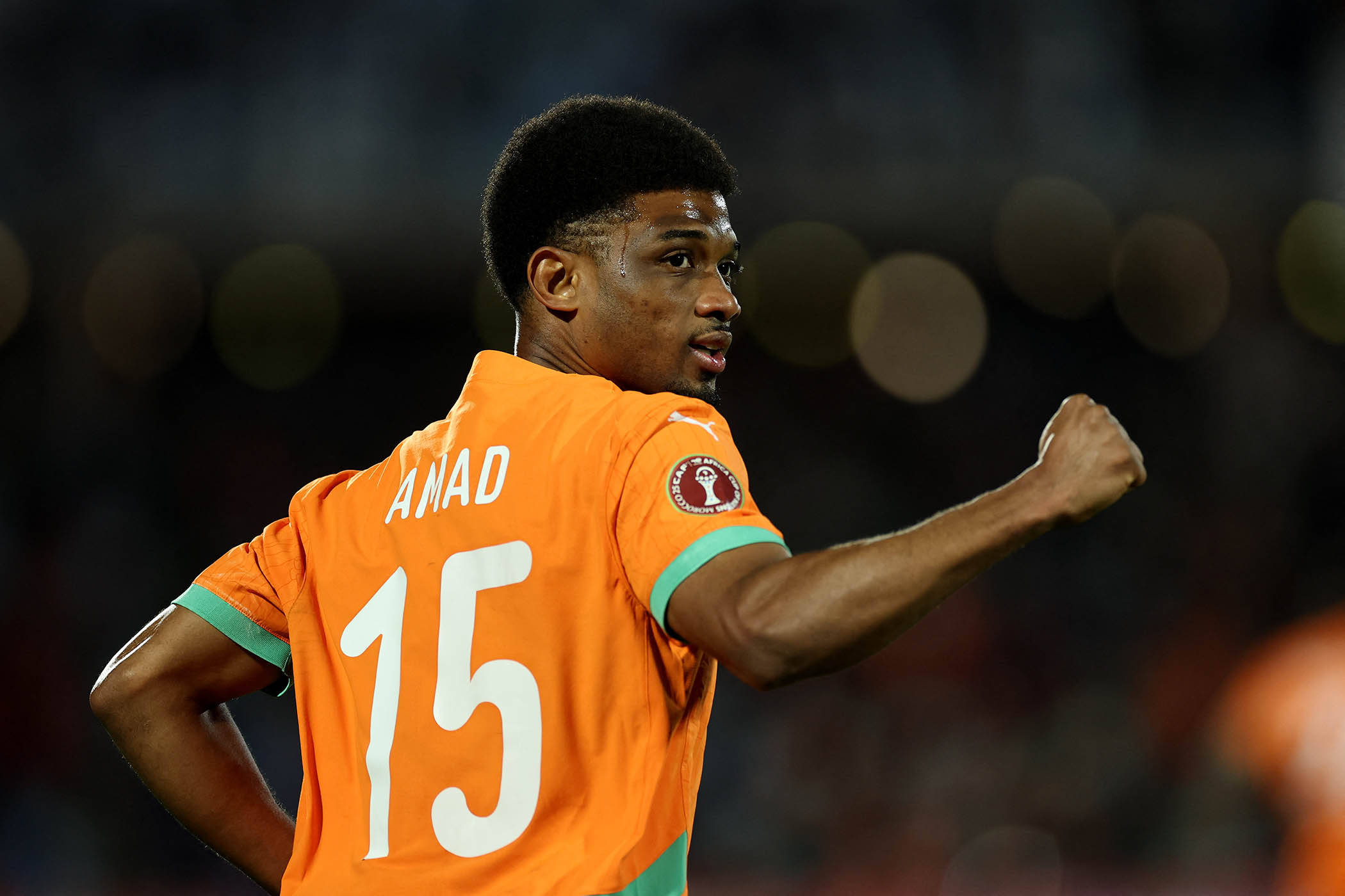 Ivory Coast's forward #15 Amad Diallo celebrates scoring the team's first goal during the Africa Cup of Nations (CAN) round of 16 football match between Ivory Coast and Burkina Faso at the Grand Stadium in Marrakesh on January 6, 2026. (Photo by FRANCK FIFE / AFP via Getty Images), FRANCK FIFE