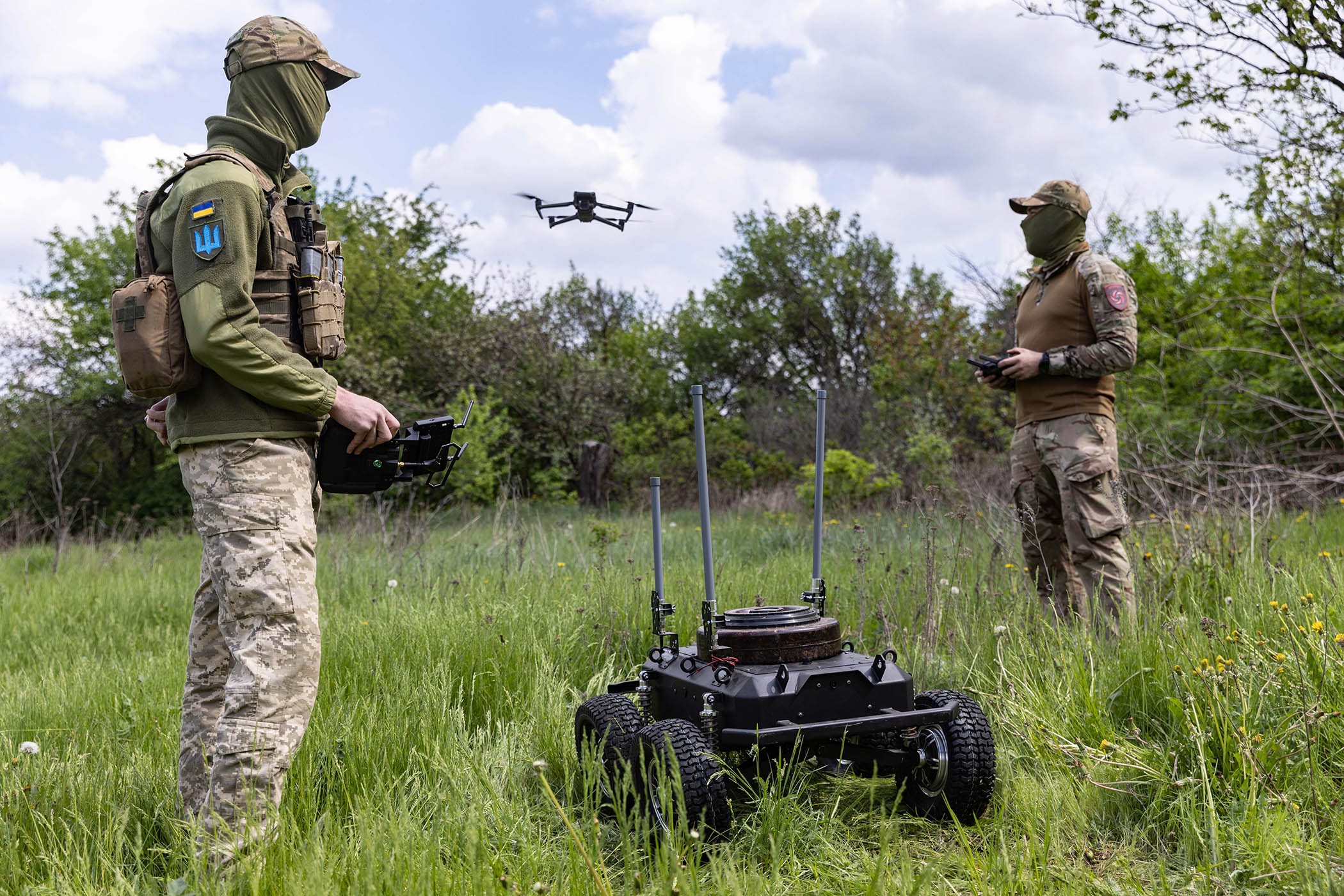 Servicemembers of the Unmanned Ground Systems unit of Ukraine’s 14th Separate Mechanized Brigade ‘Chervona Kalyna’ prepare ground robotic vehicles