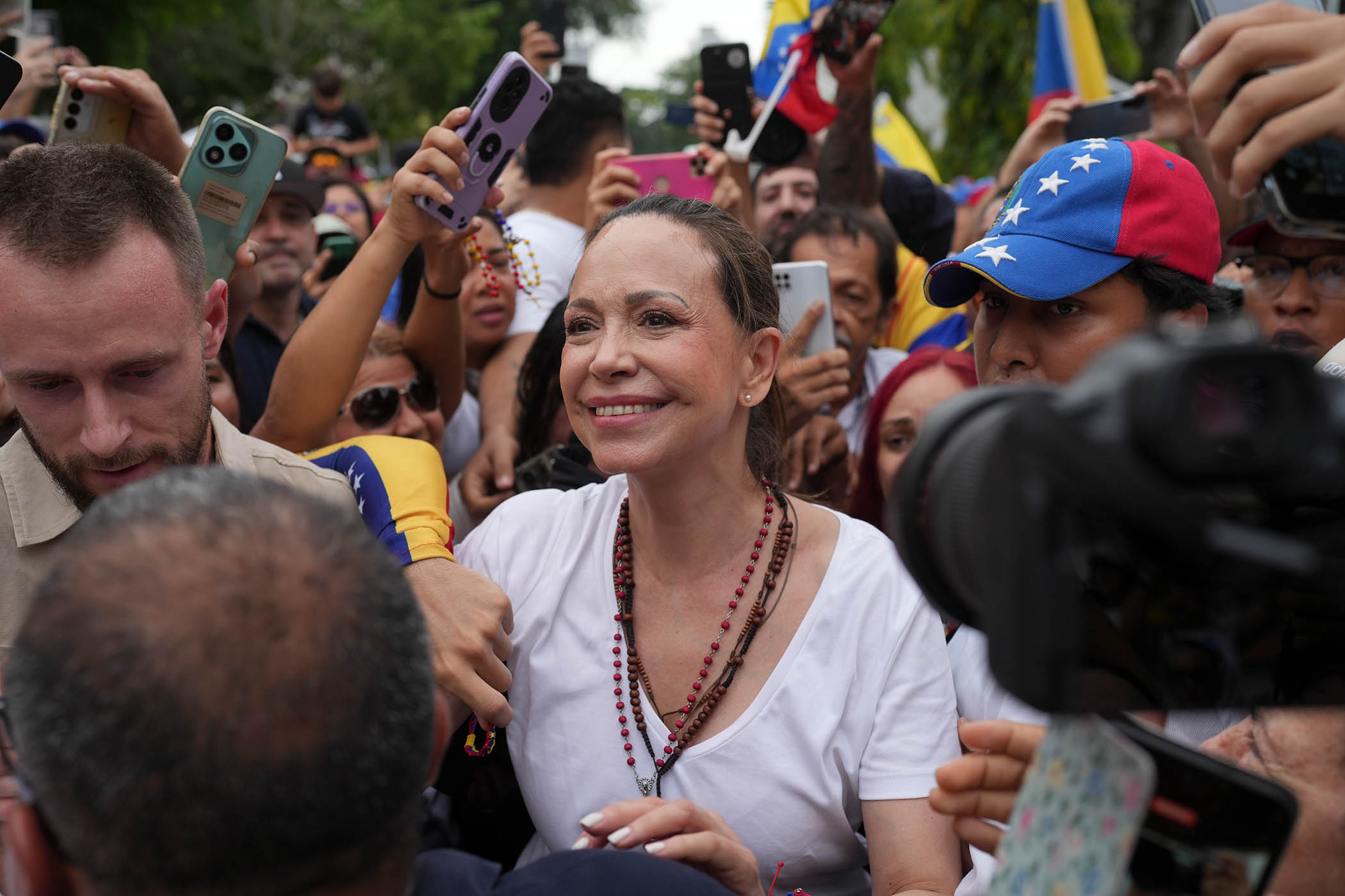 Seven attempts, but Venezuela’s Nobel-winning opposition leader still can’t get home
