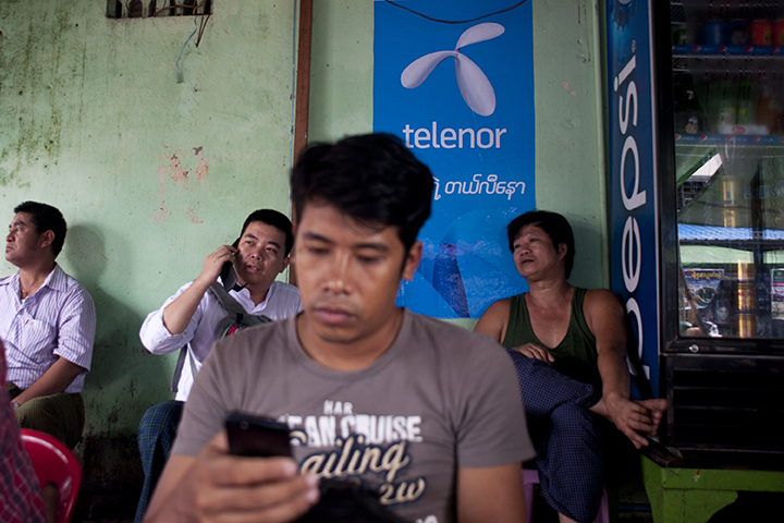 Telenor advertising in Myanmar in 2014