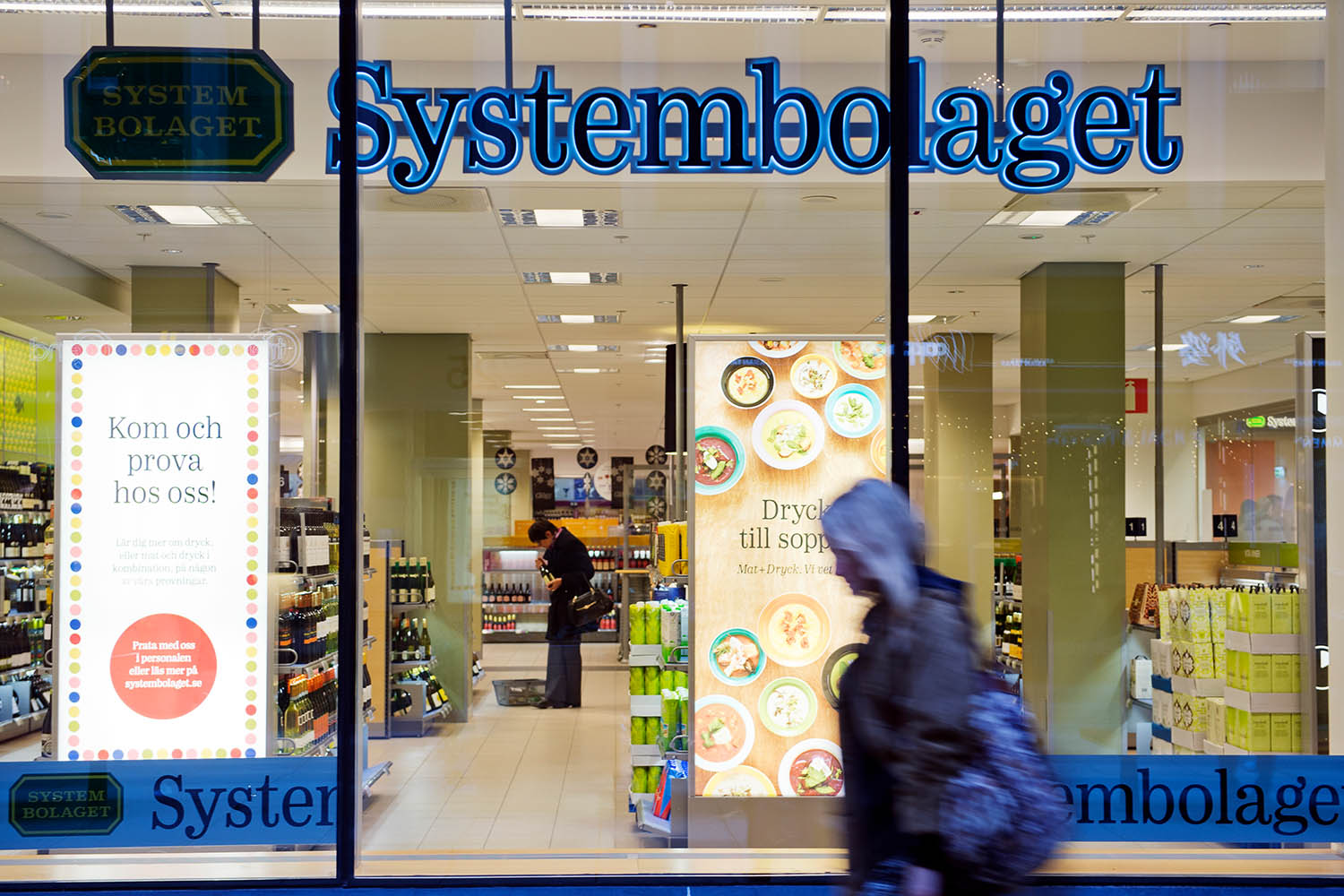 A government controlled Systembolaget store in Stockholm