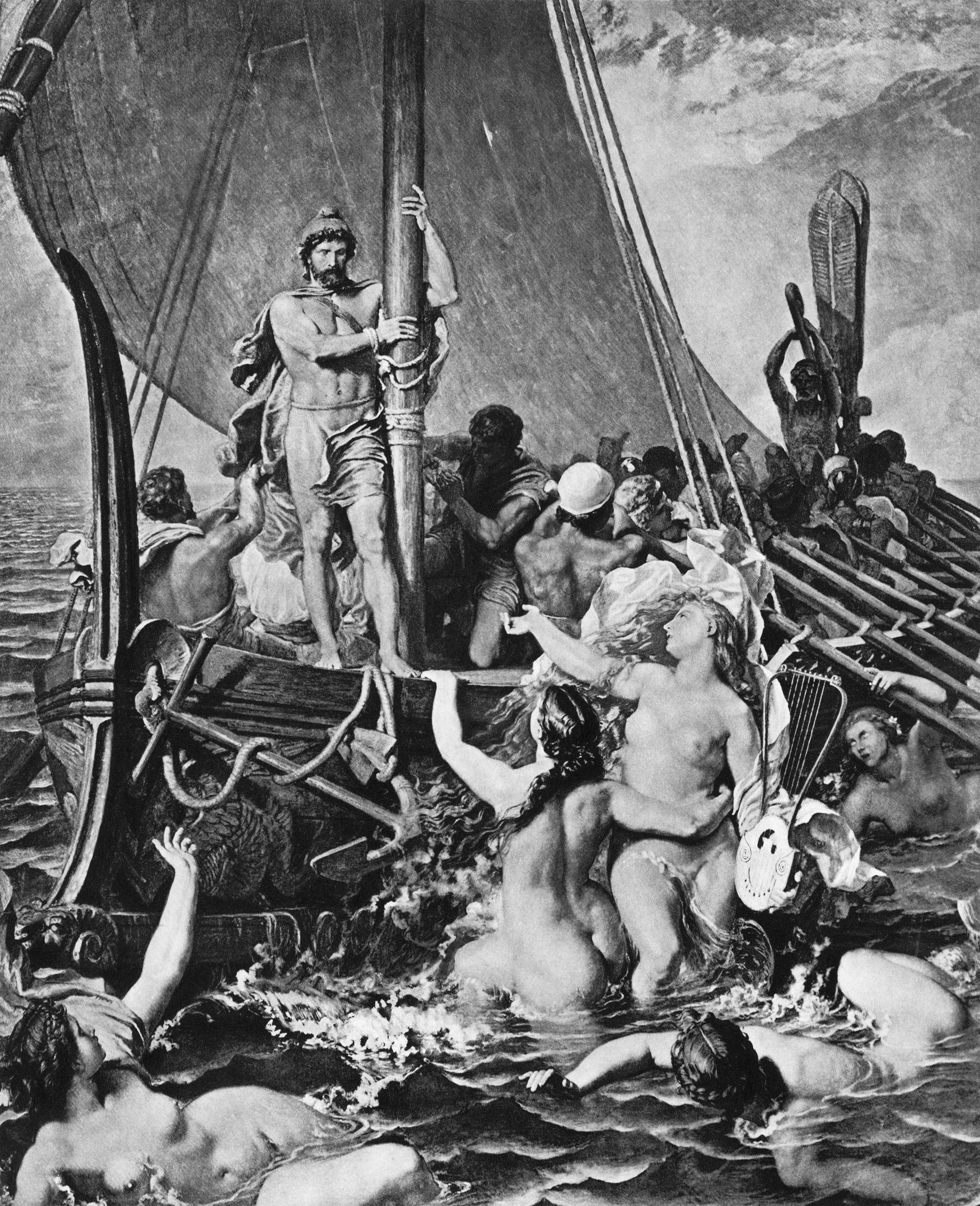 Ulysses and the Sirens, from the undated painting by Léon-Auguste-Adolphe Belly