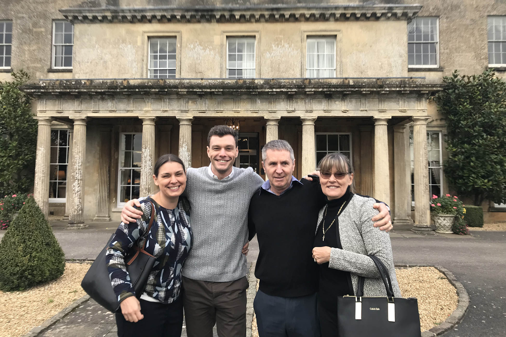 Tarryn with her brother, Greg, and their parents on a family holiday