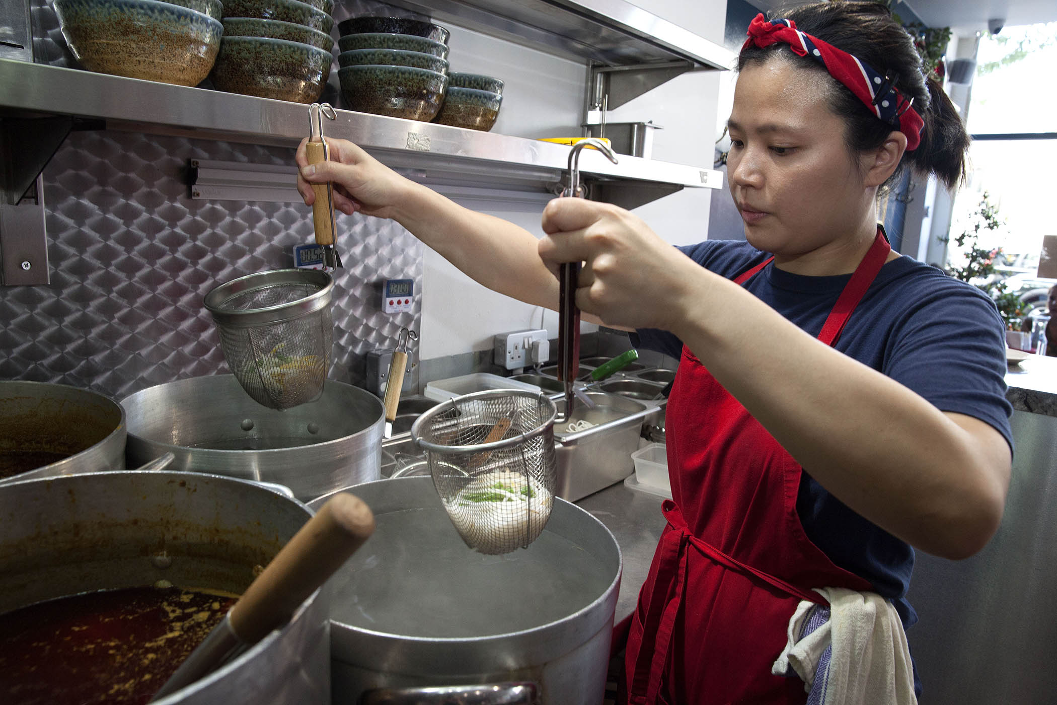 Mandy Yin in the Sambal Shiok Restaurant, Holloway Road, London