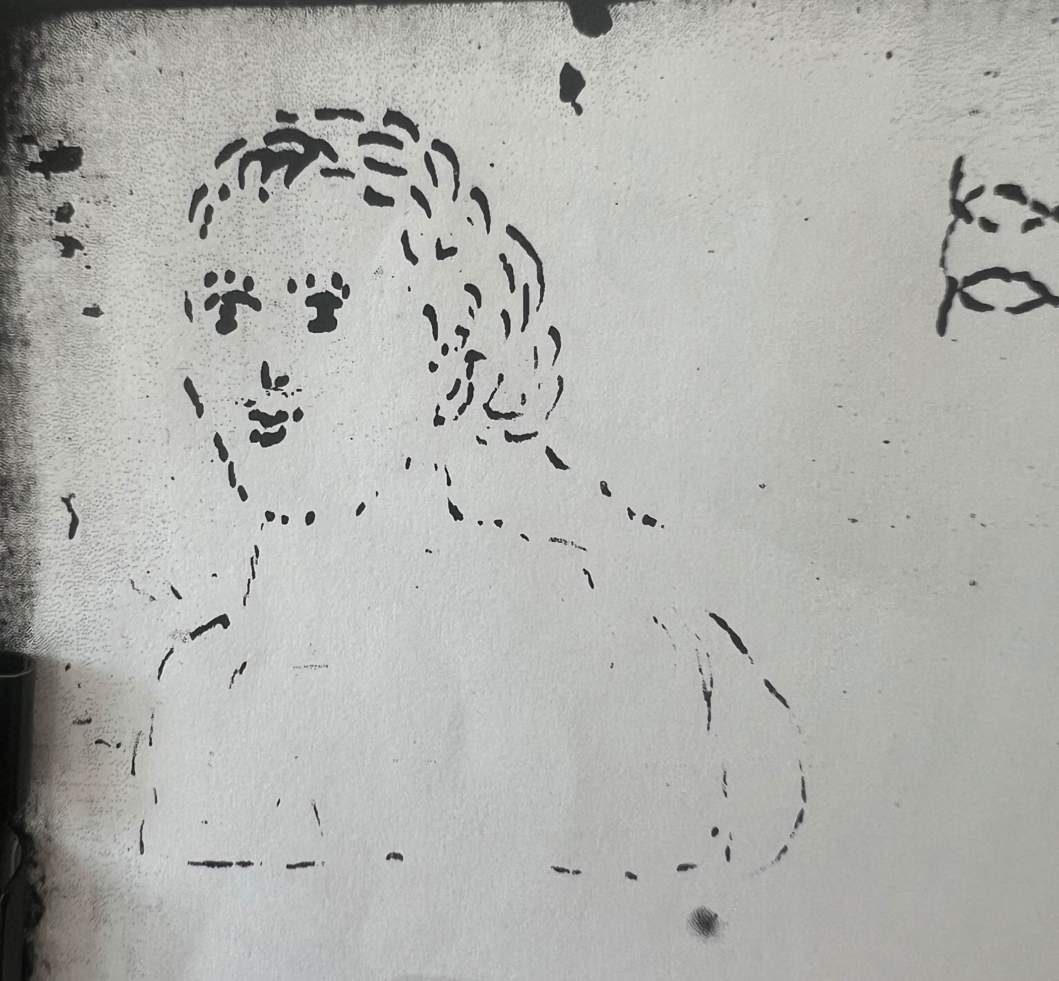 Fane’s sketch of a woman with her hair braided in a coronet