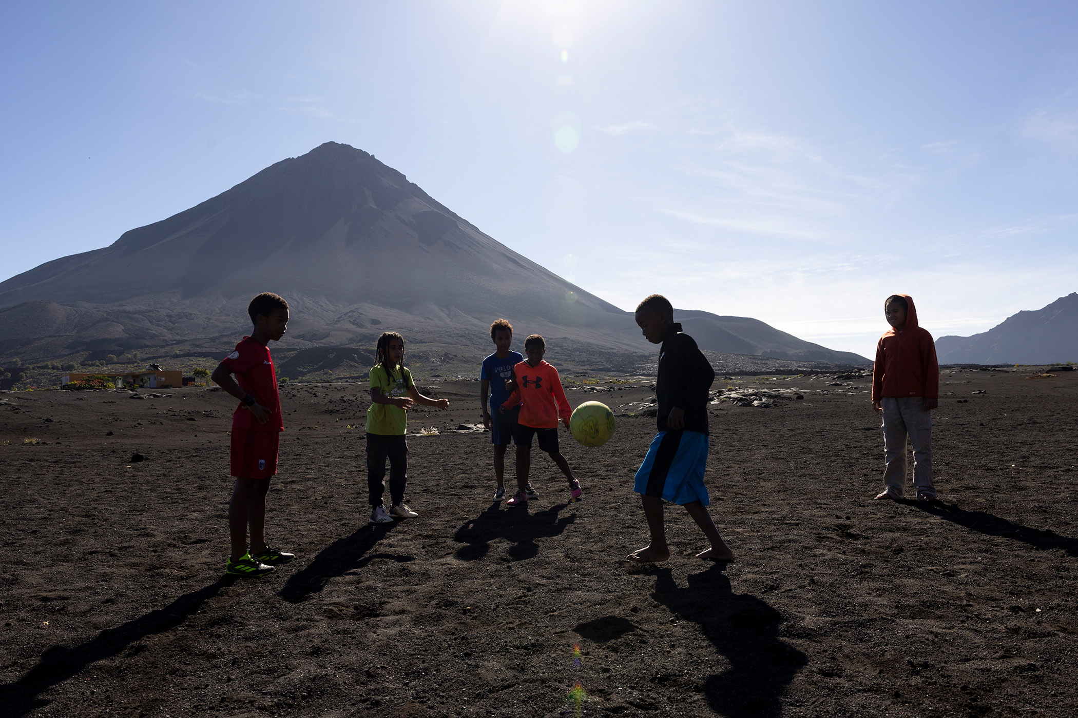 Keeping up: ball skills on show near an active volcano in Fogo.