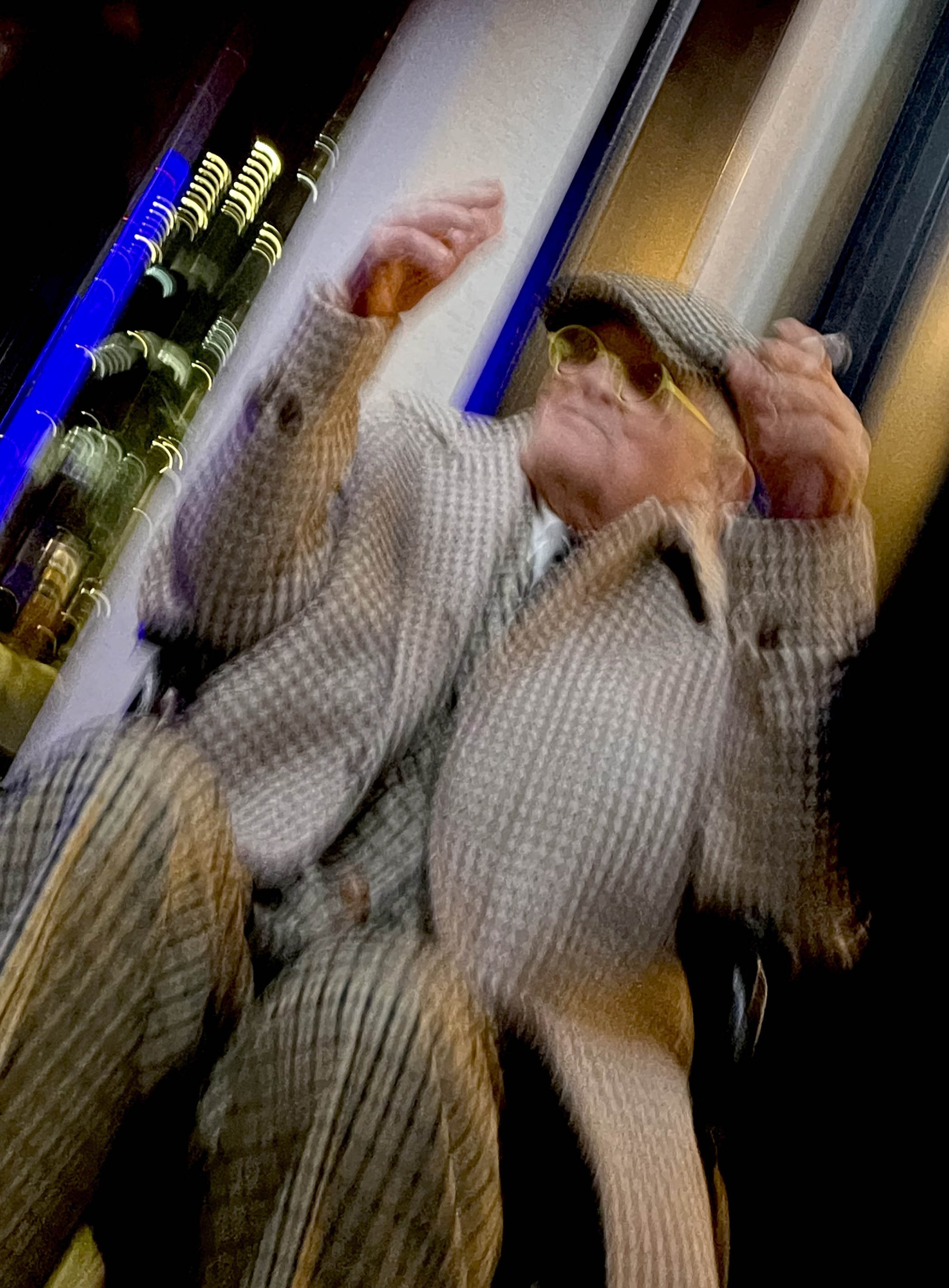 David Hockney in 2023 during a meeting with William and Susan Boyd.