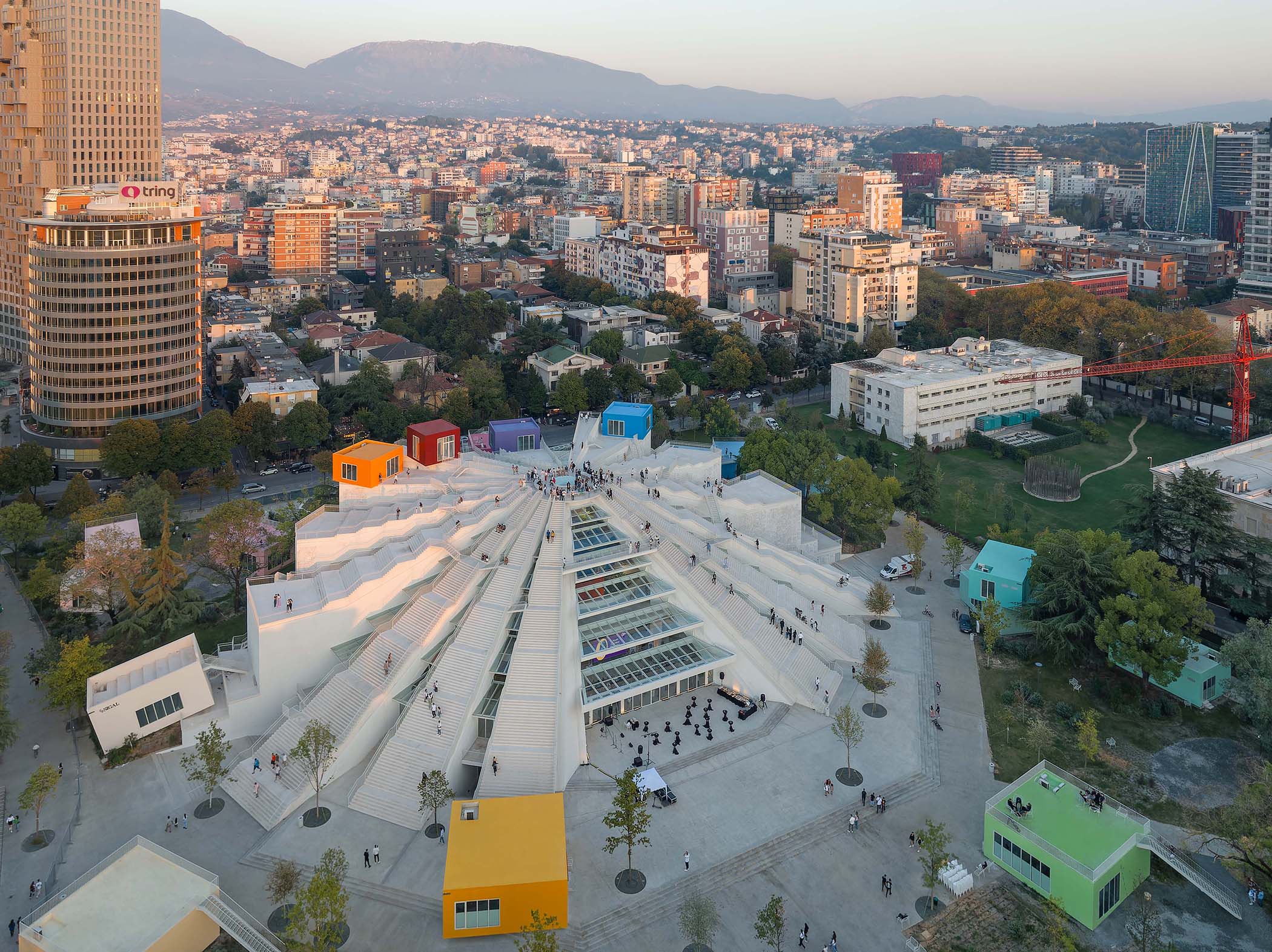 The Pyramid of Tirana from the air