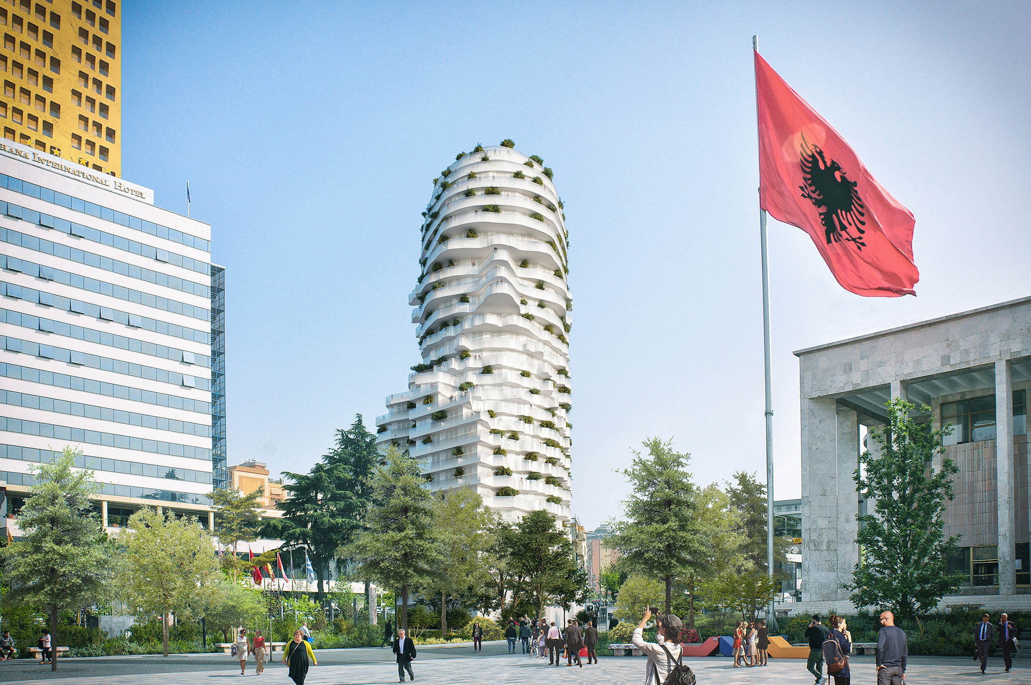 Tirana’s Rock, a residential with a head the shape of an Albanian hero