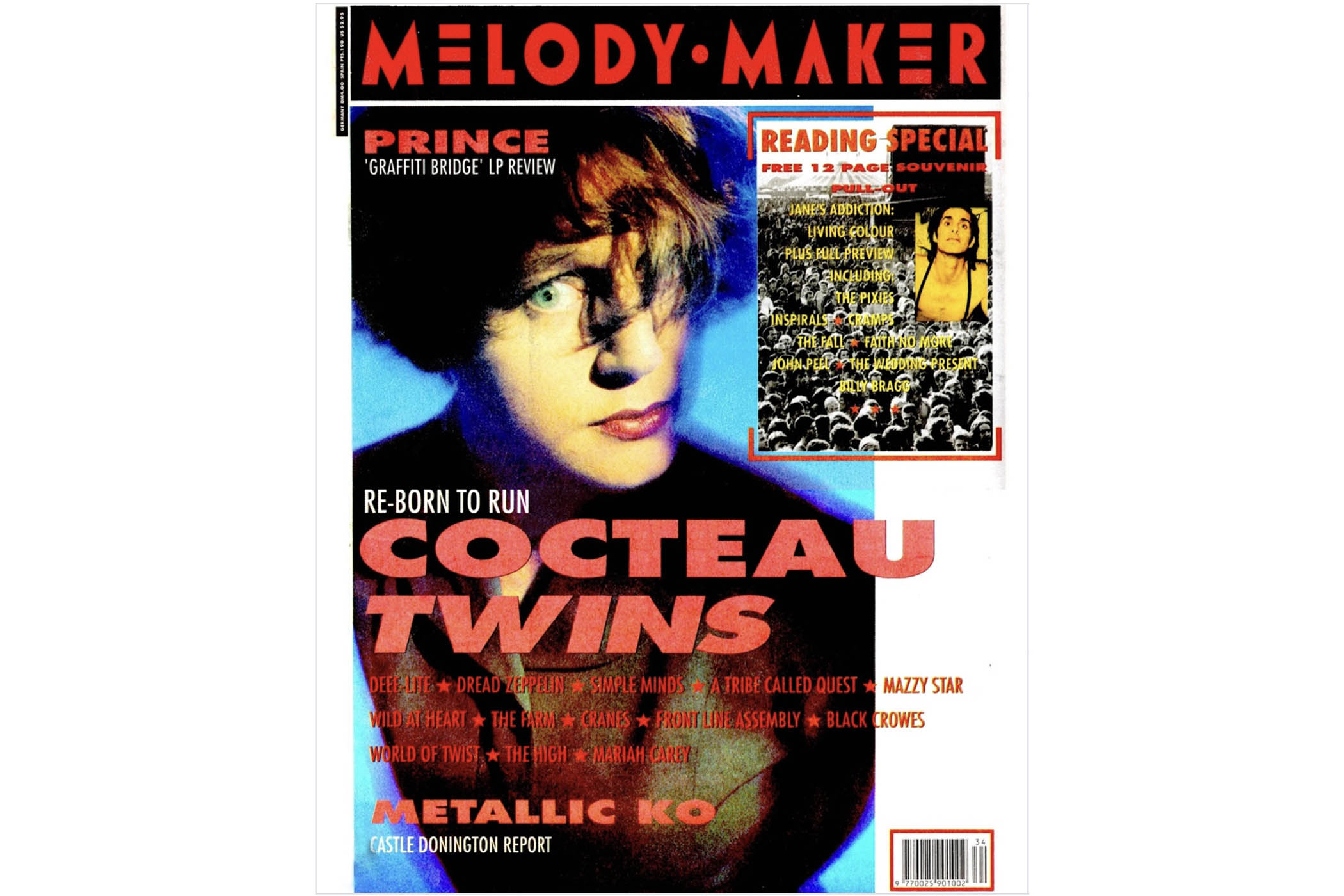 A Melody Maker cover from August 1990 featuring Cocteau Twins; main picture: My Bloody Valentine.