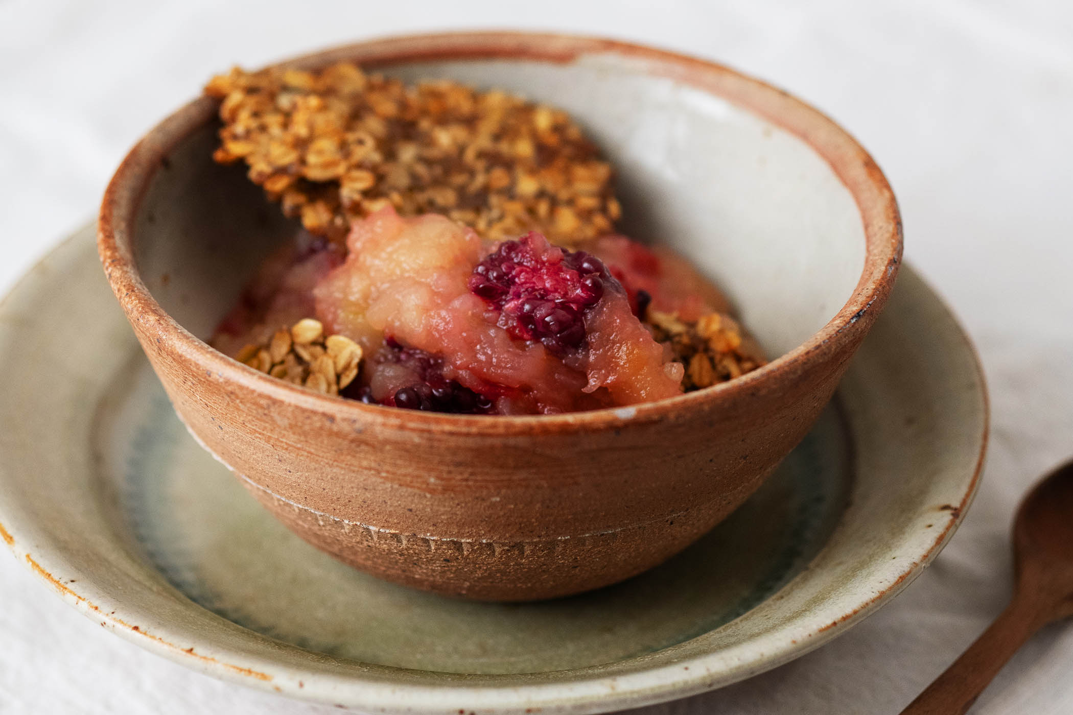 Nigel Slater’s recipe for blackberry and apple with ginger oat crumbs