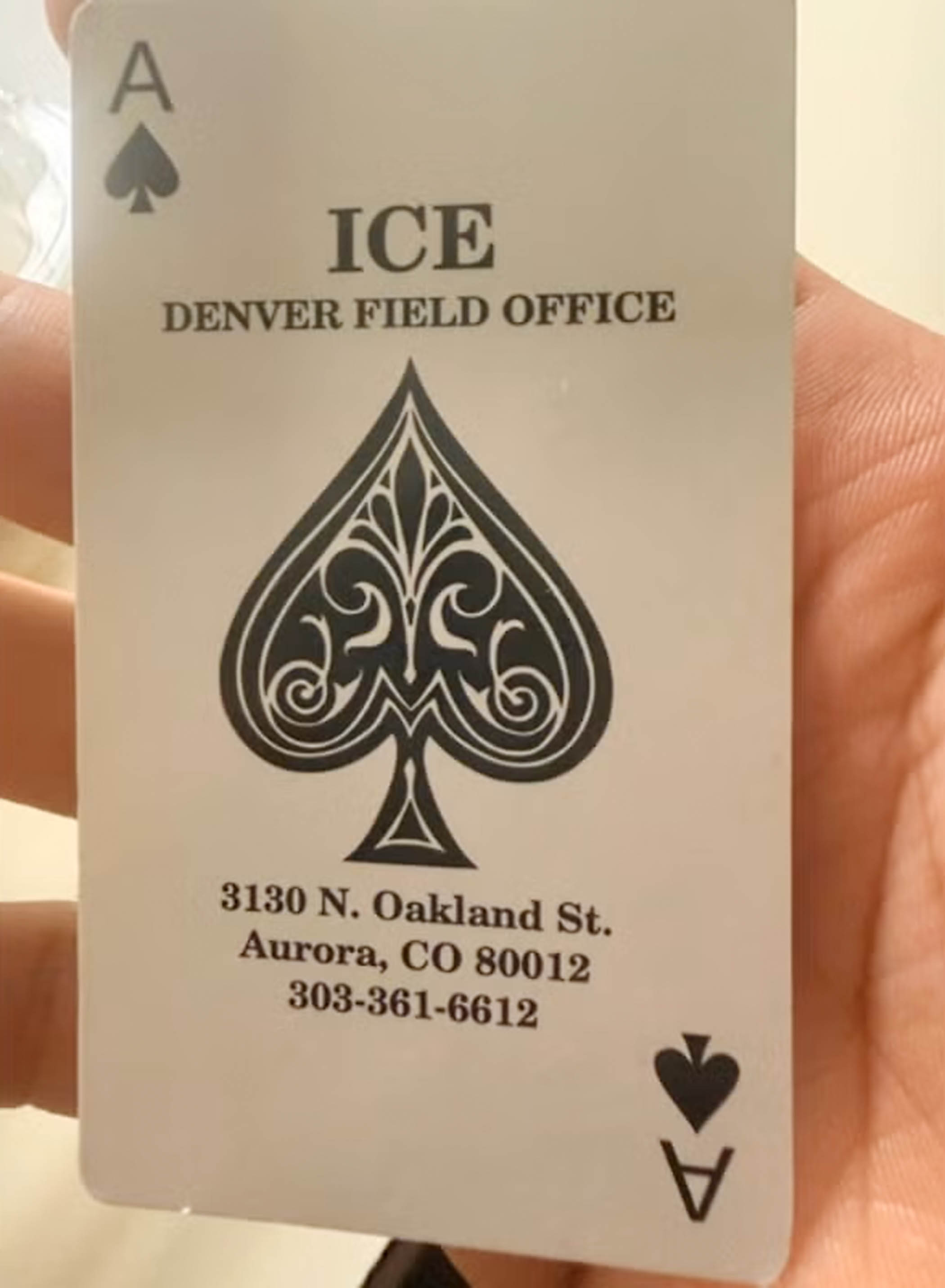 One of the "Death Cards" found in Eagle County, Colorado