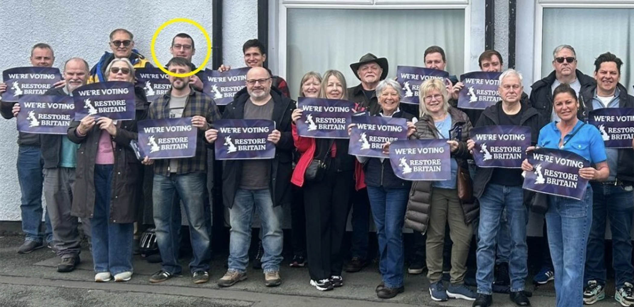 Craig Buckley (circled) with Rebecca Shepperd and Restore supporters