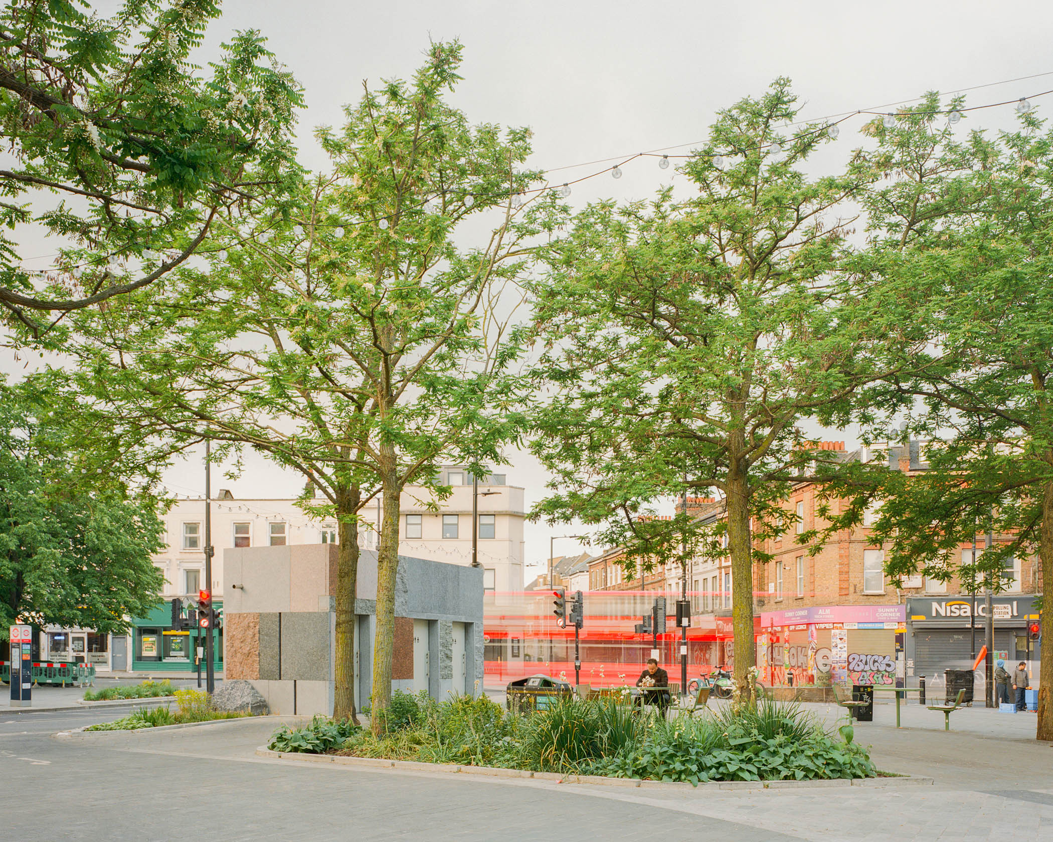 ‘The stone is a patchwork of pink Finnish granite and grey Norwegian larvikite’: the toilets in Maida Hill, west London