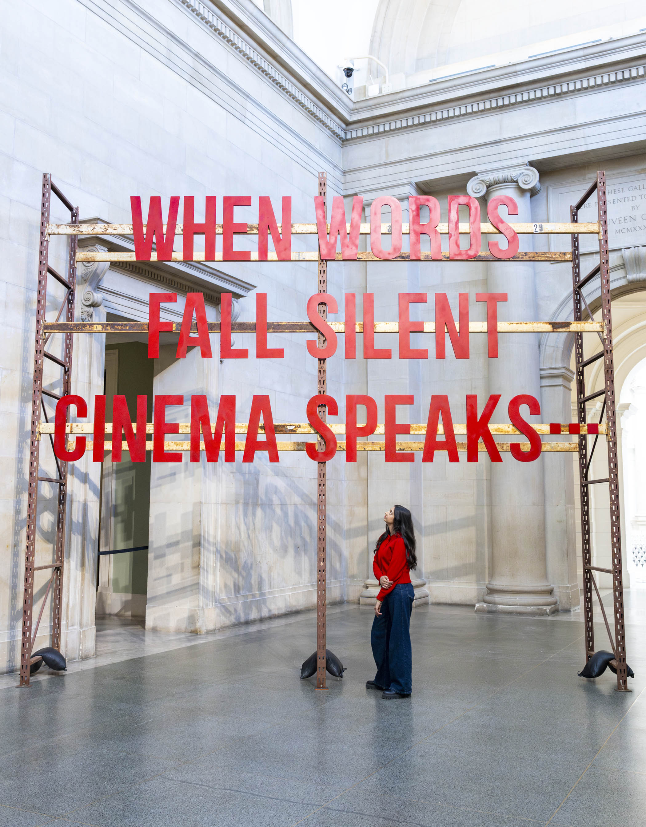 ‘Glorious red legend’: Zineb Sedira’s letters, reminiscent of the Hollywood sign at Tate Britain