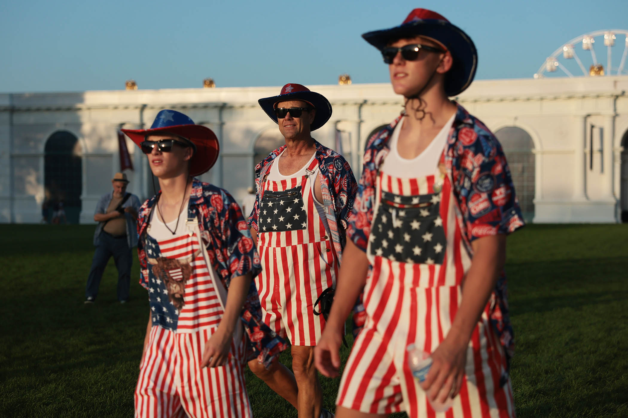 Haiden Otto, Logan Otto, and Dakoda Otto, from Cool Junction, Nebraska, attend The Great American State Fair in Washington, DC