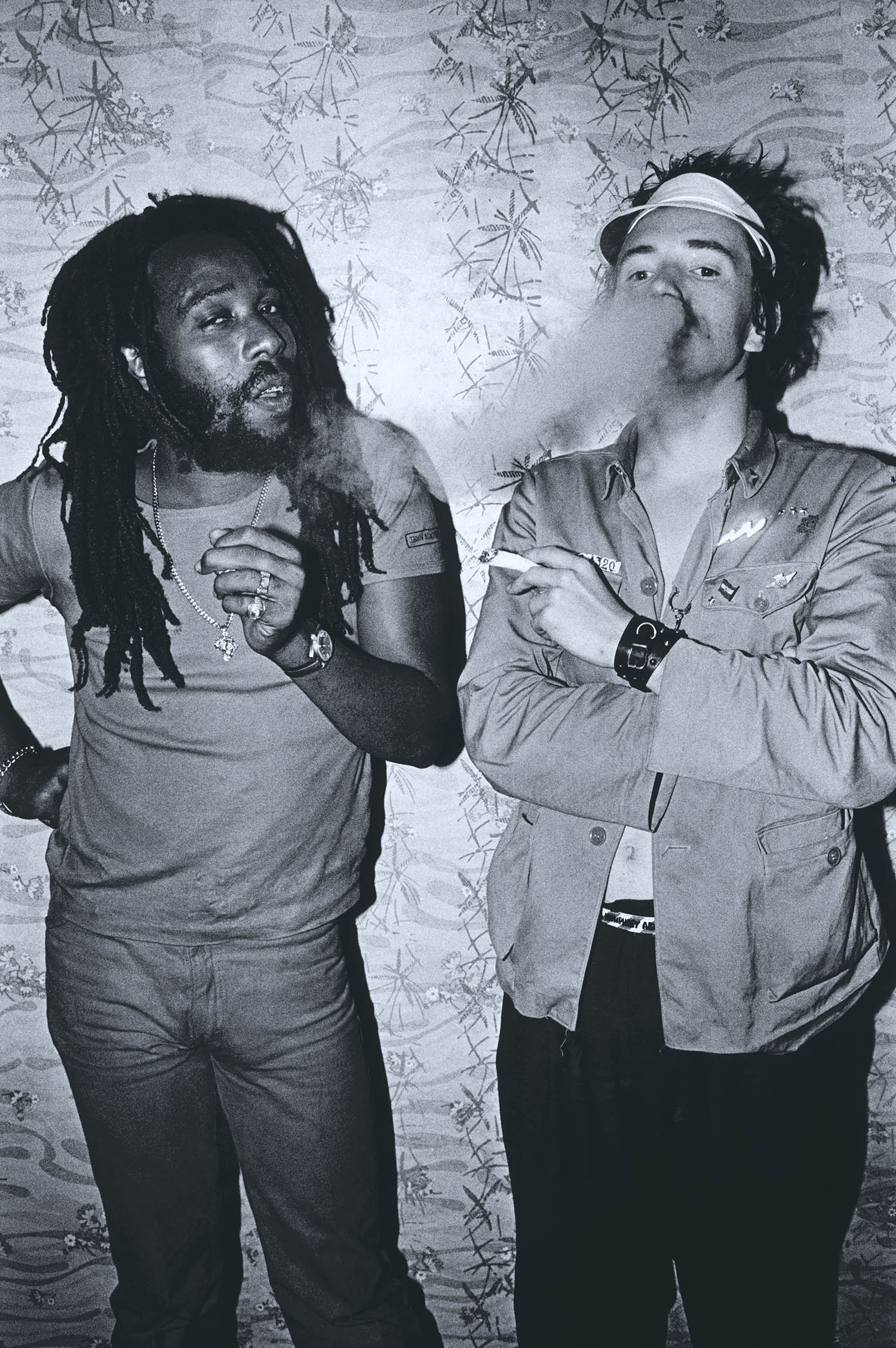 Johnny and Big Youth smoking, 1978